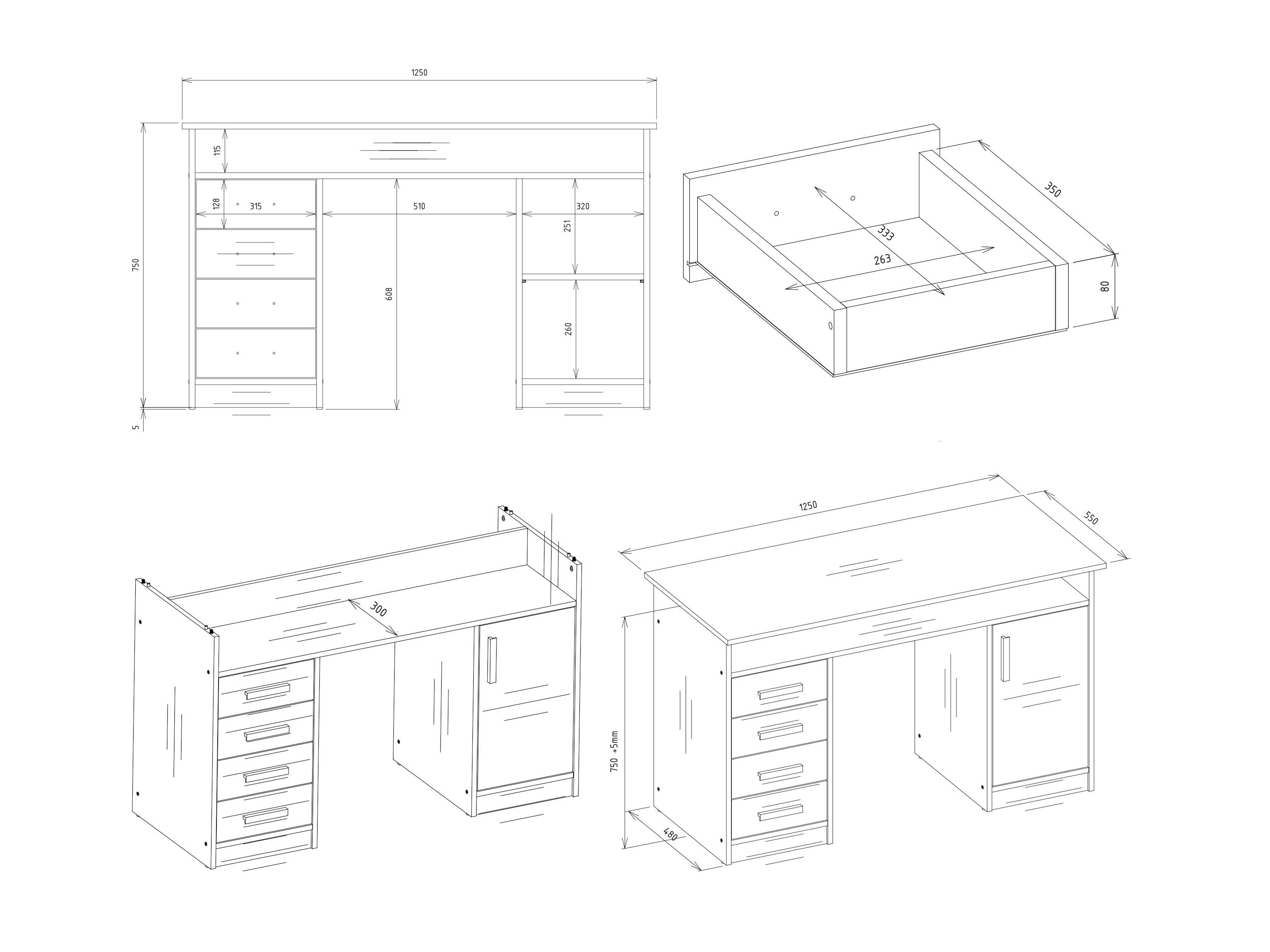Kancelarijski sto Mandeville 329 (Artisan aok)
