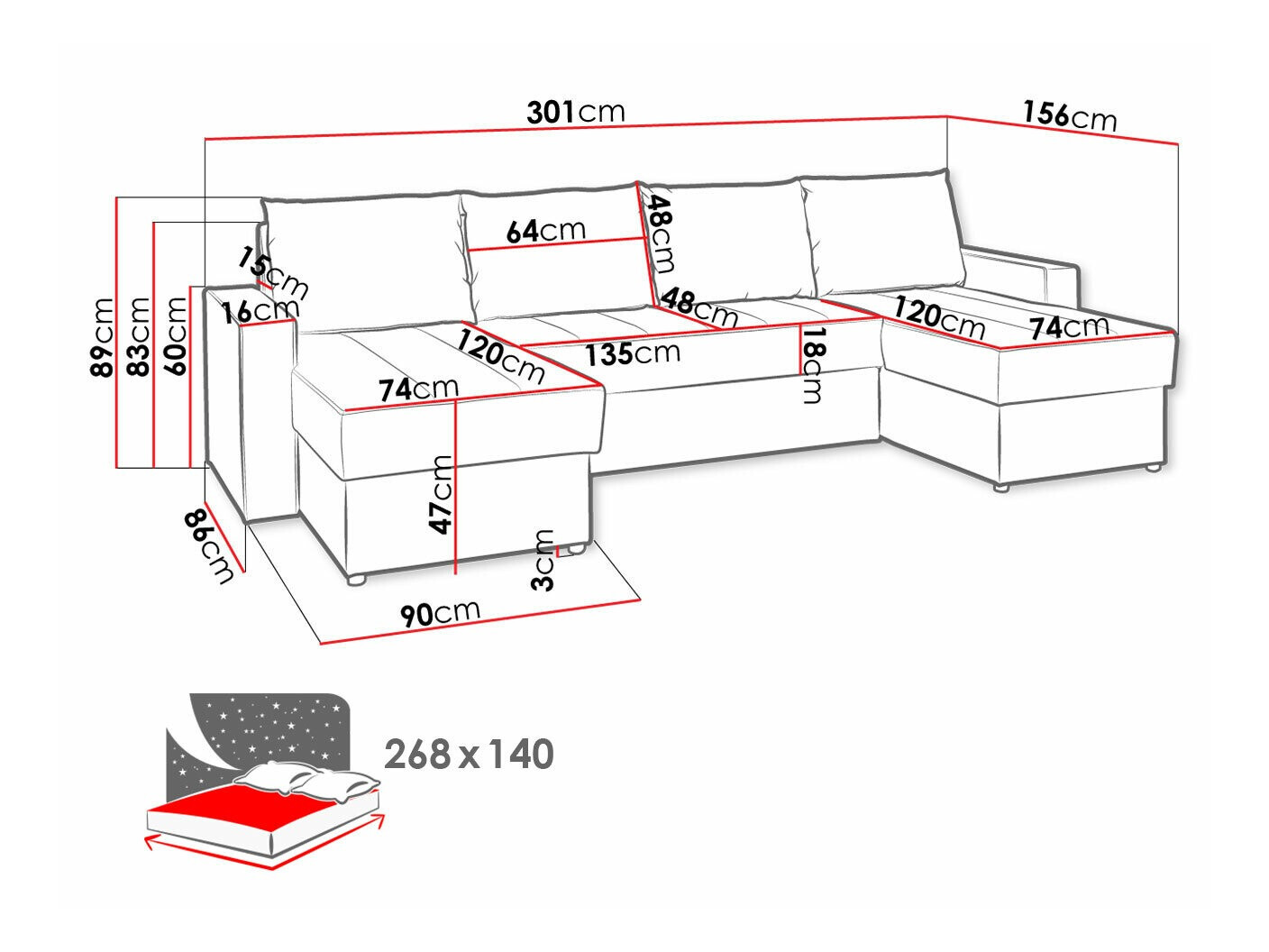 Ugaona sofa Providence 143 (Loca 30)