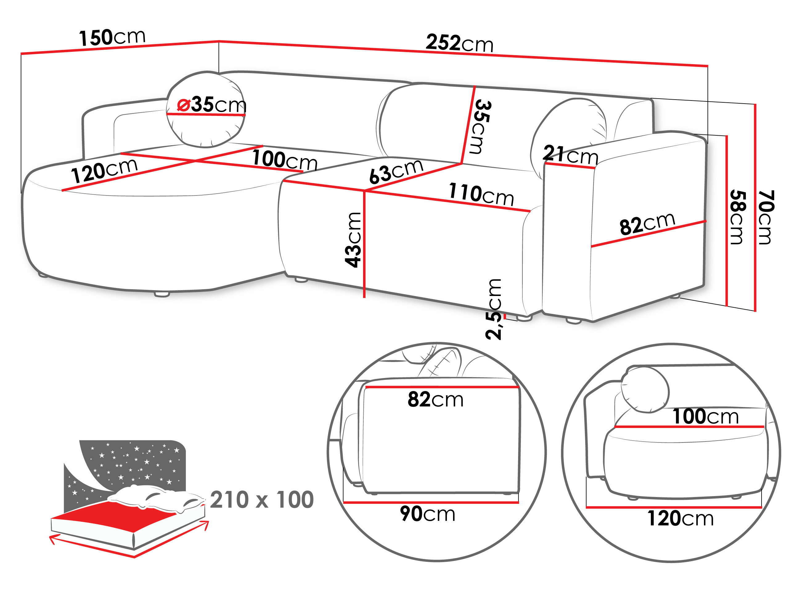 Ugaona sofa Comfivo 413 (Velo 633)