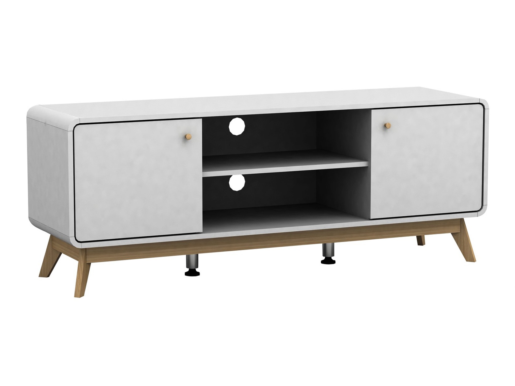 TV komoda Elbtena 107 (Belo + Hrast)