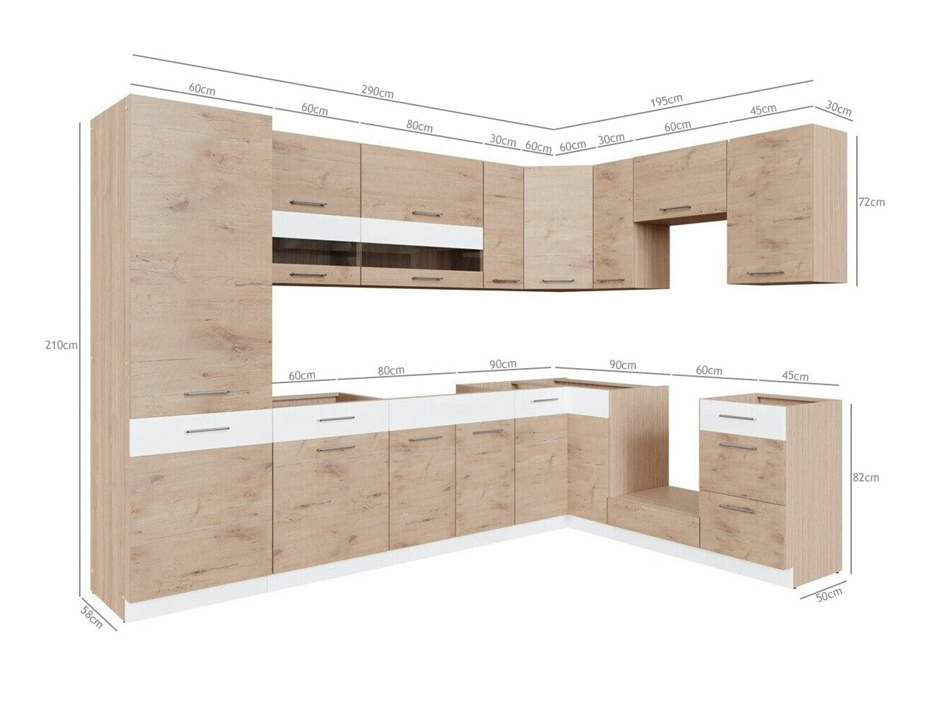 Modularni kuhinjski set Mode Beech 130