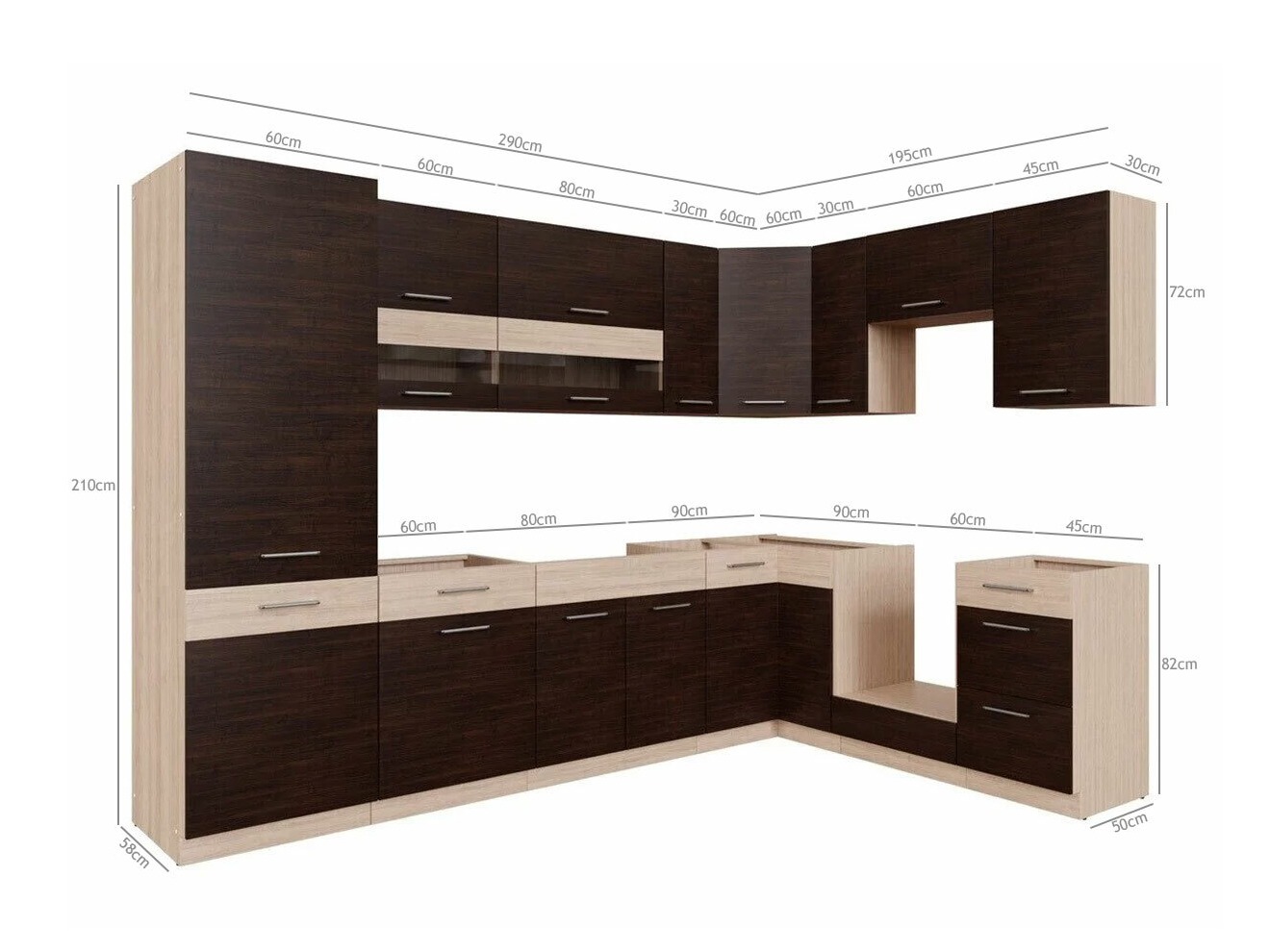 Modularni kuhinjski set Mode Dark 129