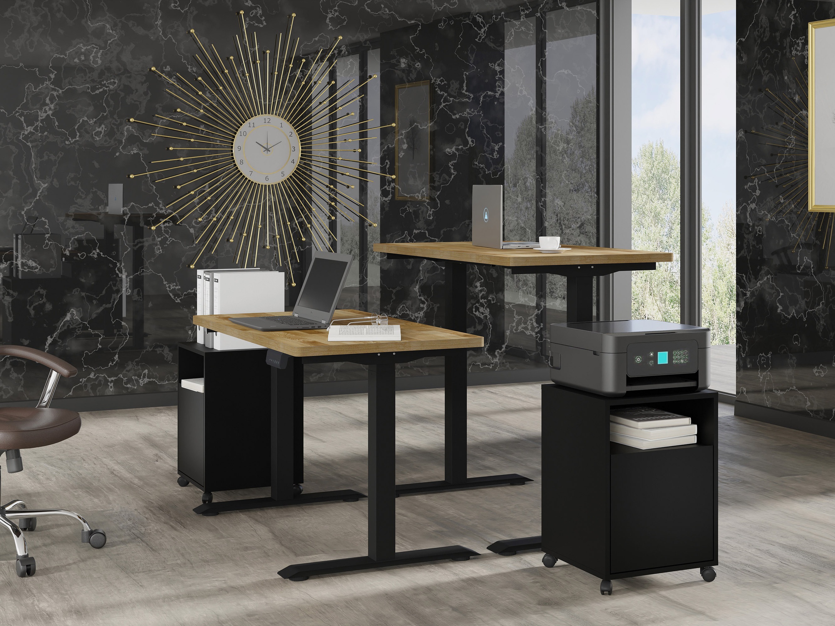 Sto sa podesivom visinom Buffalo 200 (Crno)