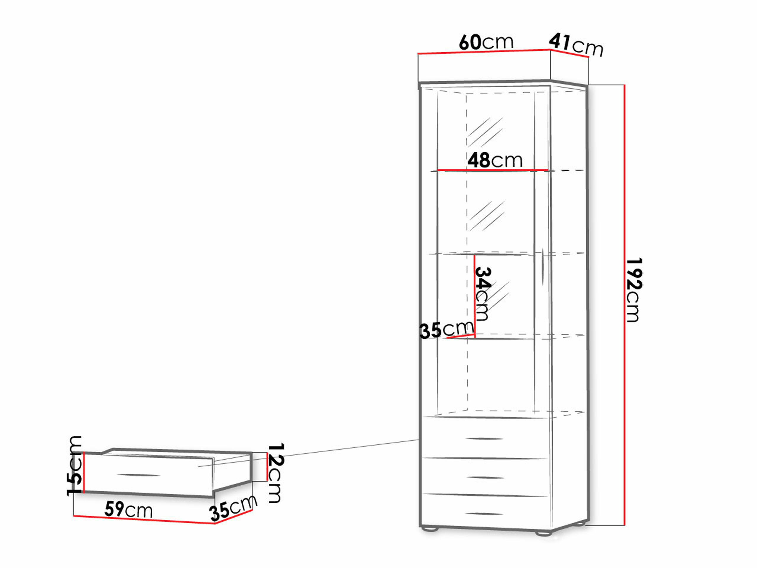 Polica Tornola 102 (Crno + Crna visoki sjaj)