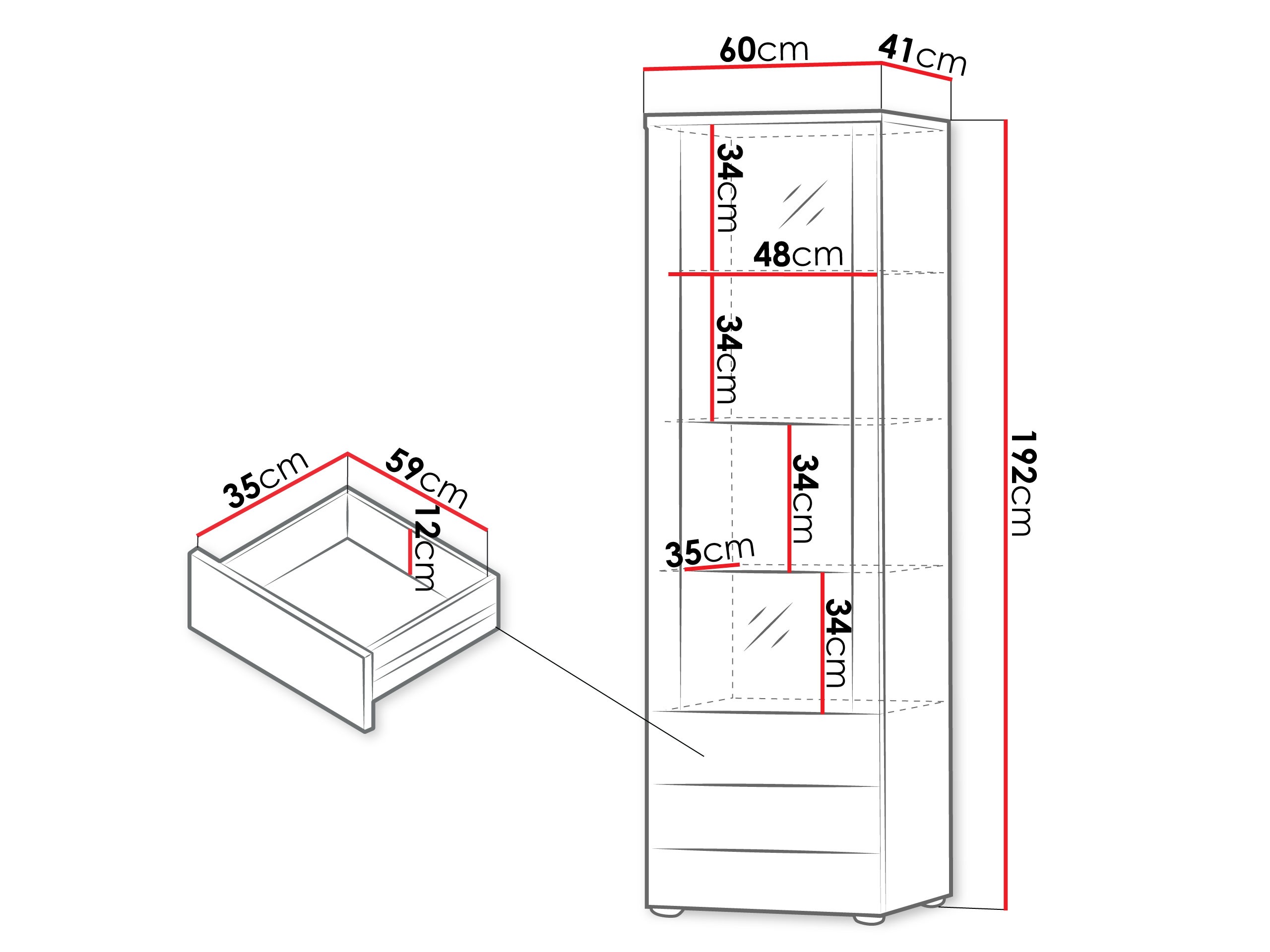 Polica Tornola 102 (Kašmir + Crno)
