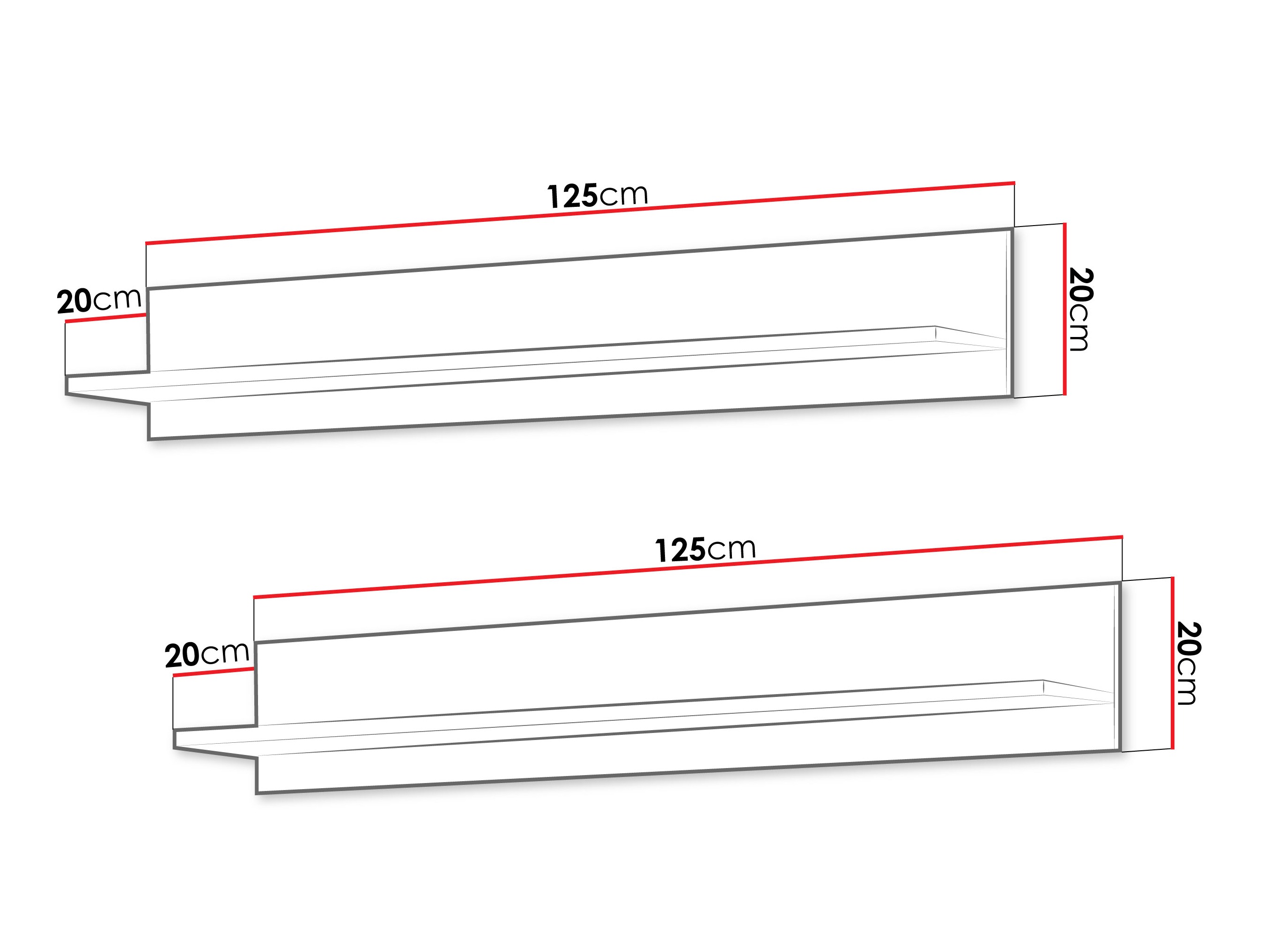 Postavljene viseće police Tornola 104 (Kašmir + Crno)