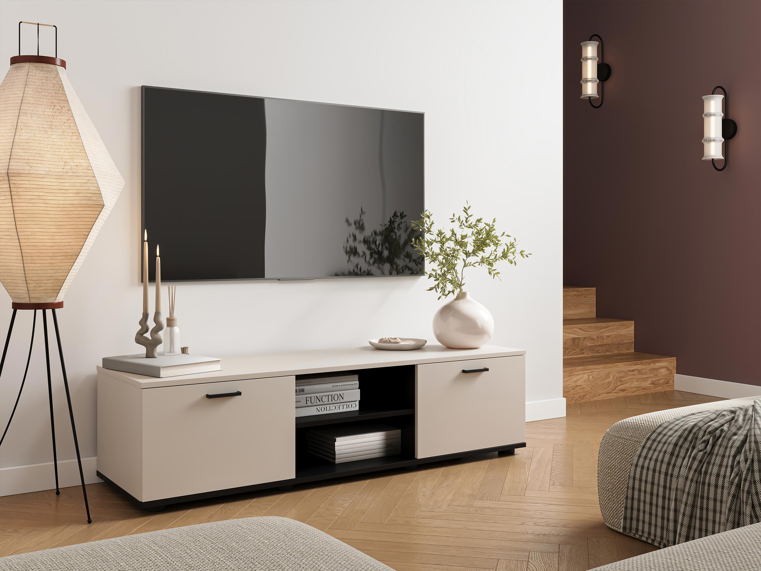 TV komoda Tornola 100 (Kašmir + Crno)