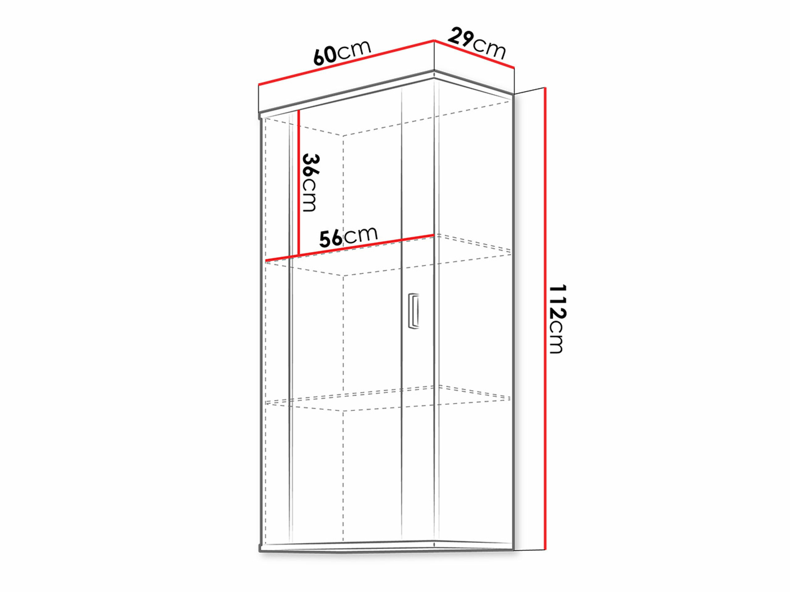Zidni ormarić Tornola 103 (Crno + Crna visoki sjaj)