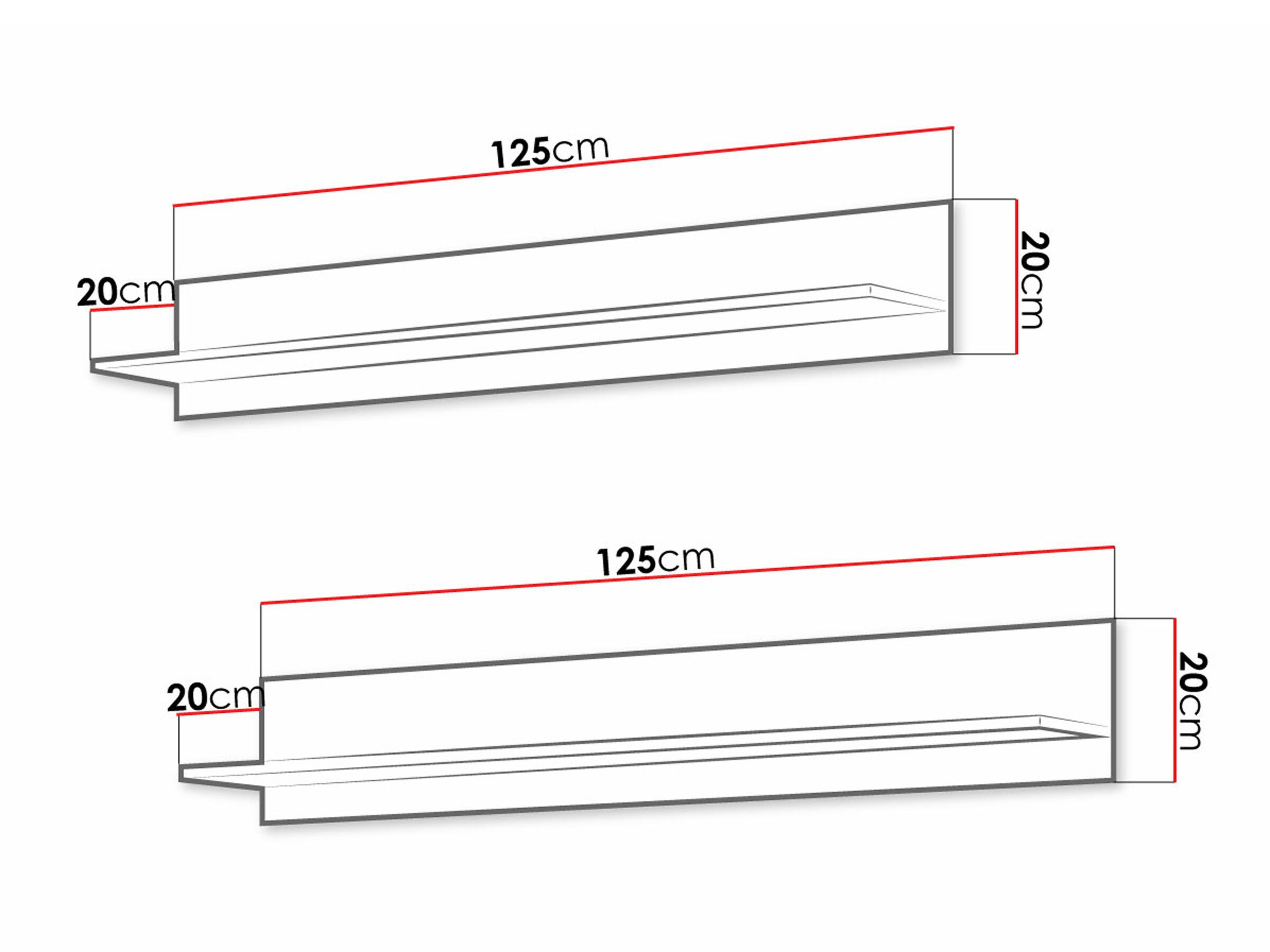 Zidni set polica Tornola 104 (Crno)