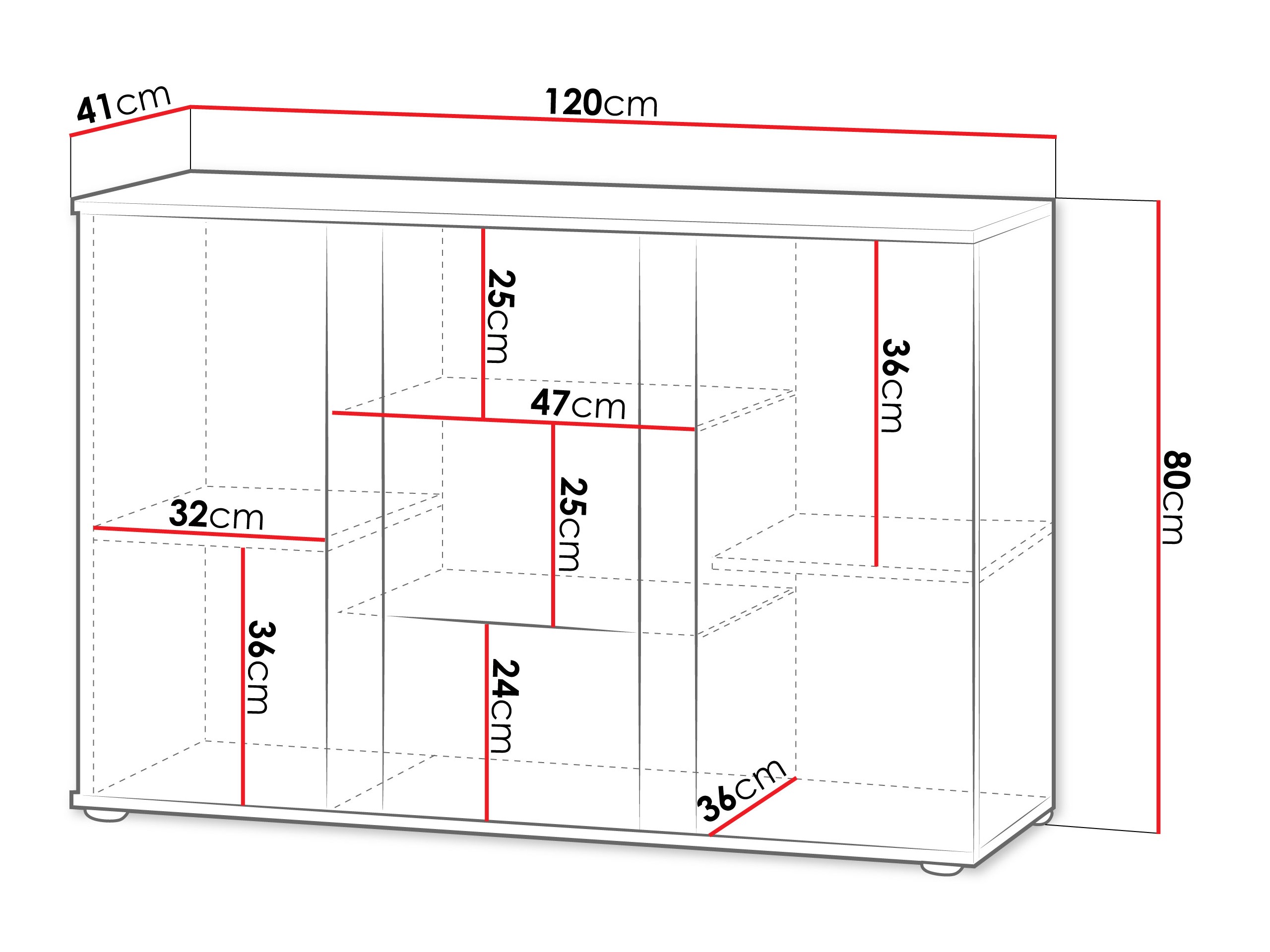 Ormarić Tornola 106 (Kašmir + Crno)