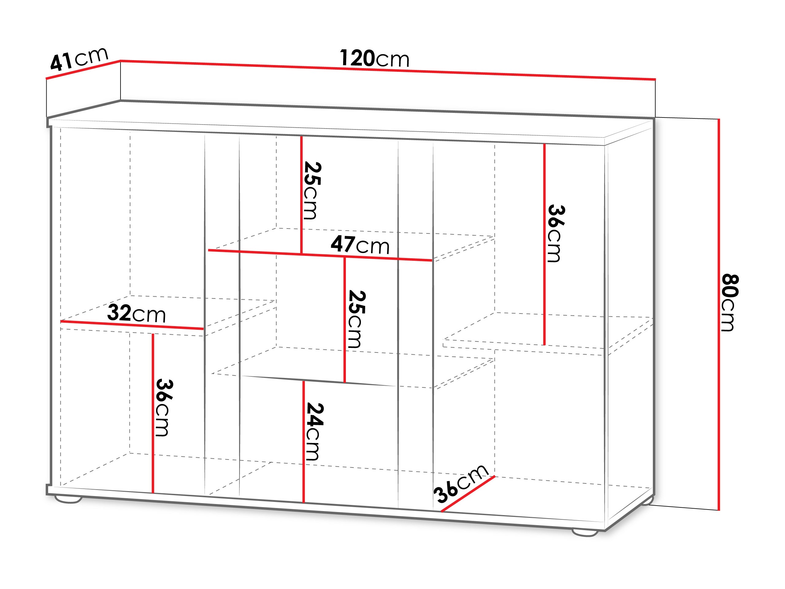 Ormarić Tornola 106 (Kašmir + Crno)