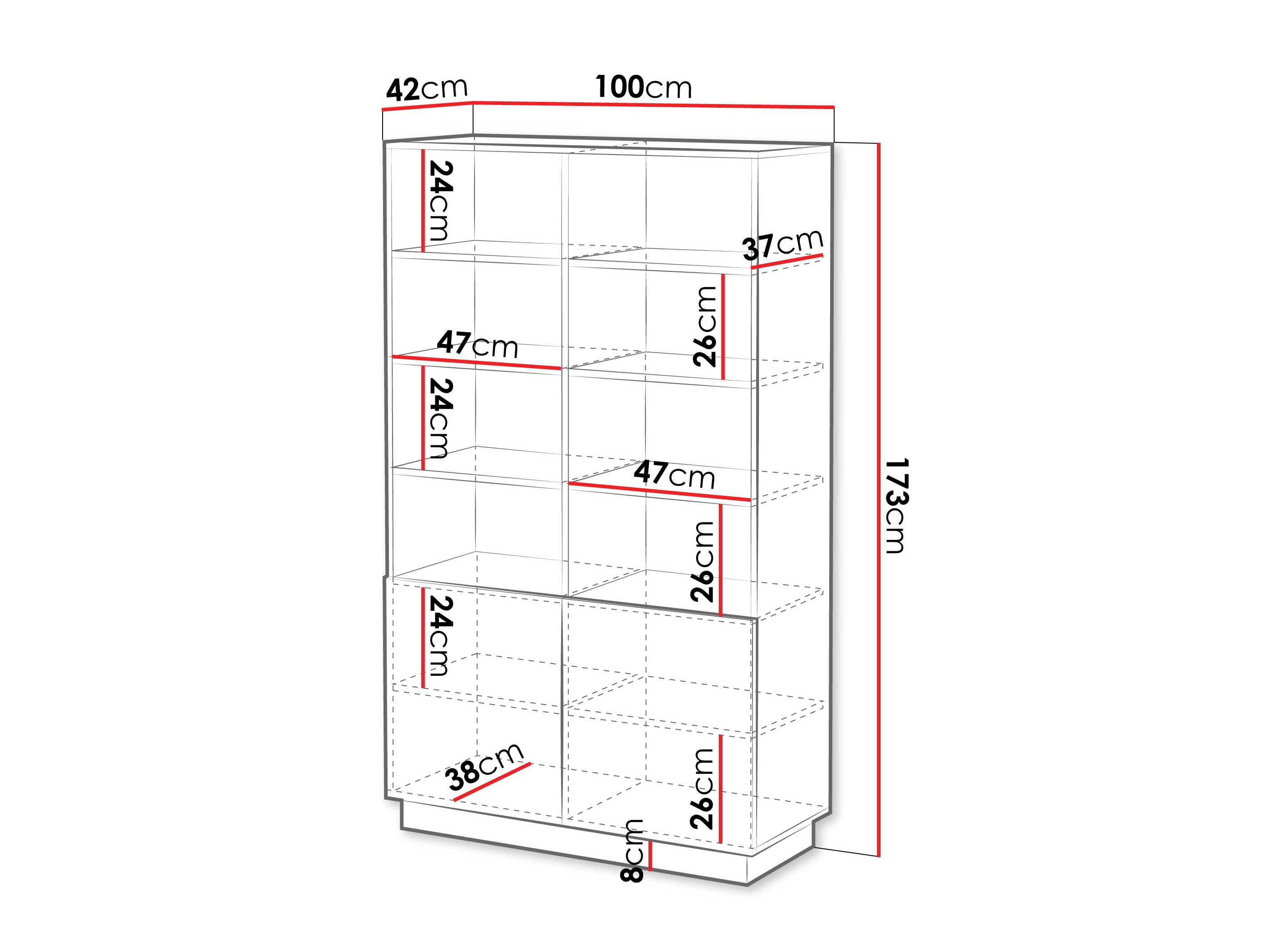 Polica Lusonu 102 (Crno)