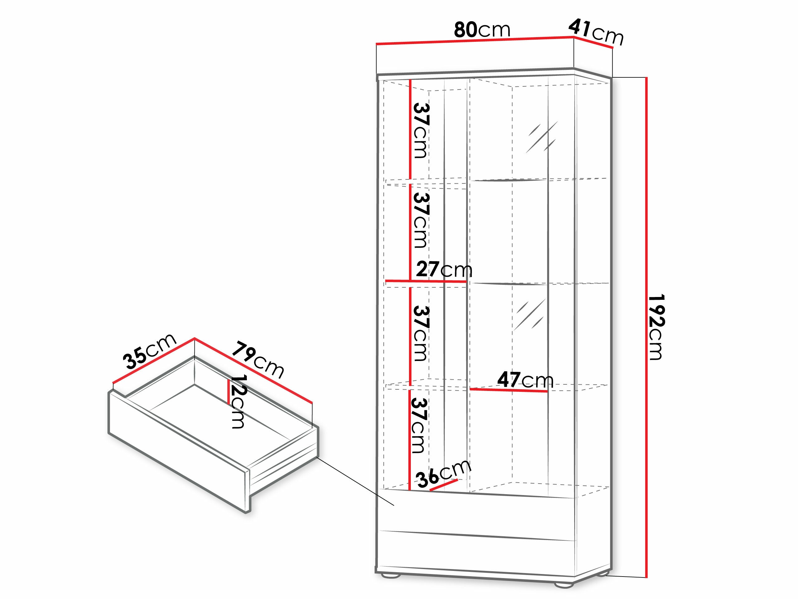 Polica Tornola 105 (Belo + Sjajno belo)