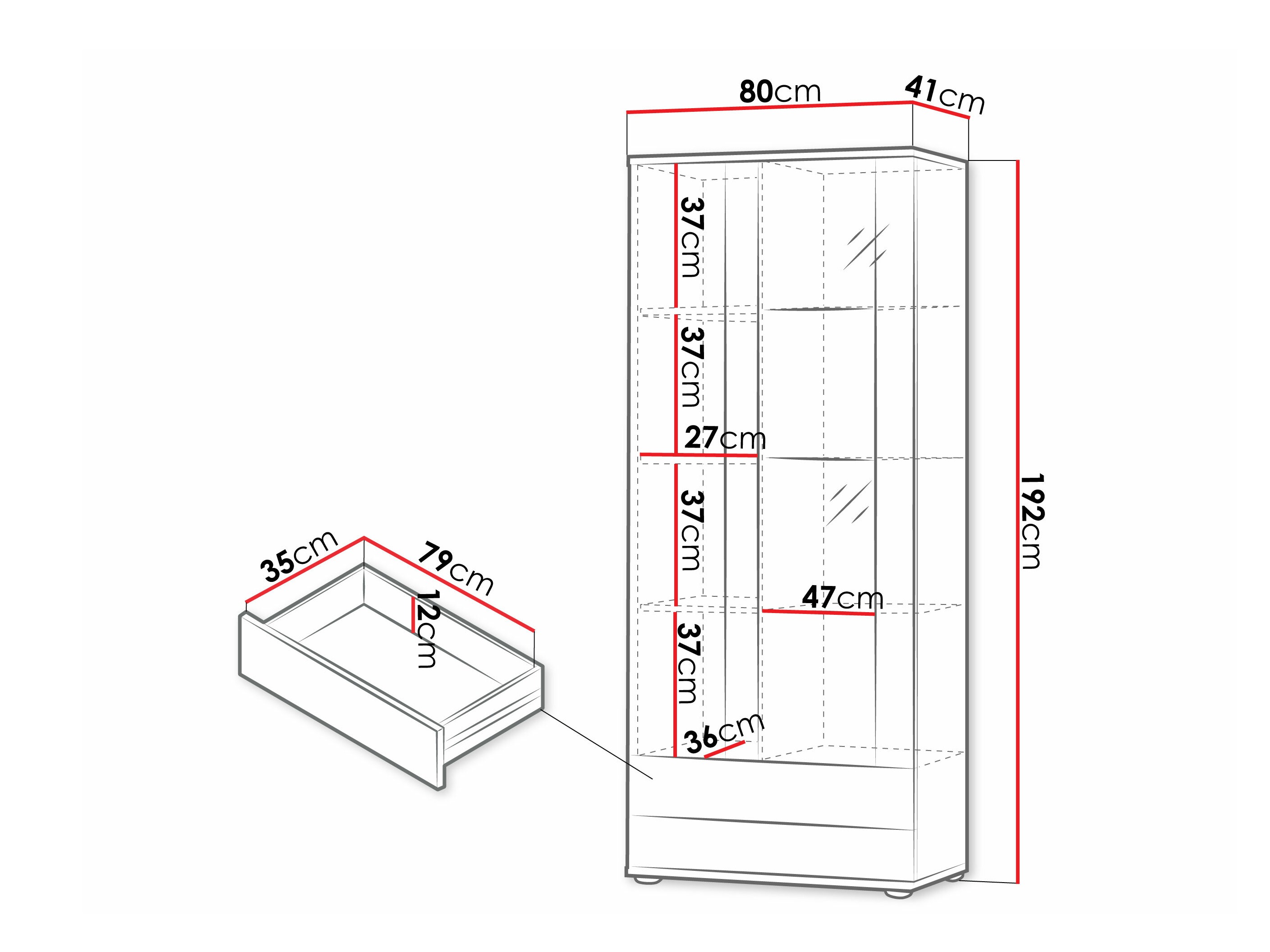 Polica Tornola 105 (Belo + Sjajno belo)