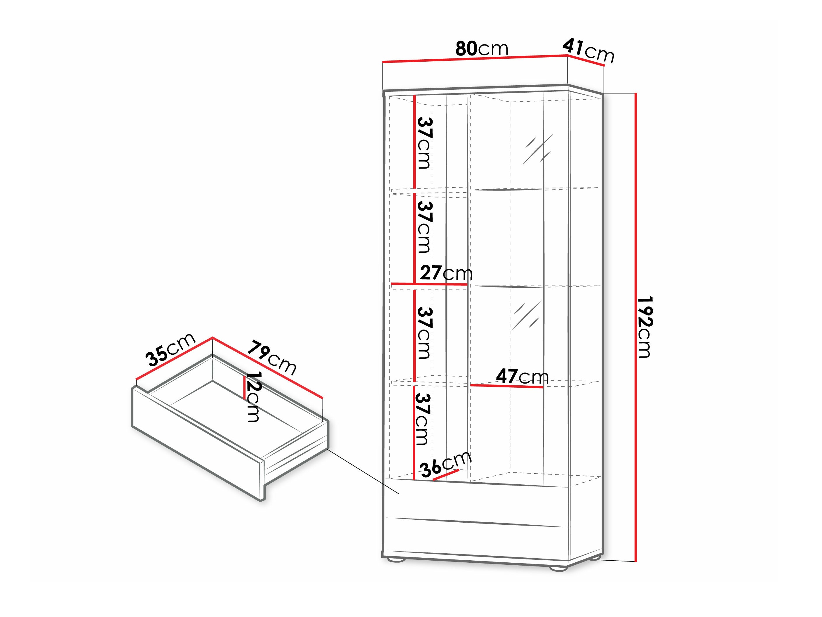 Polica Tornola 105 (Храст лефкас + Crno)
