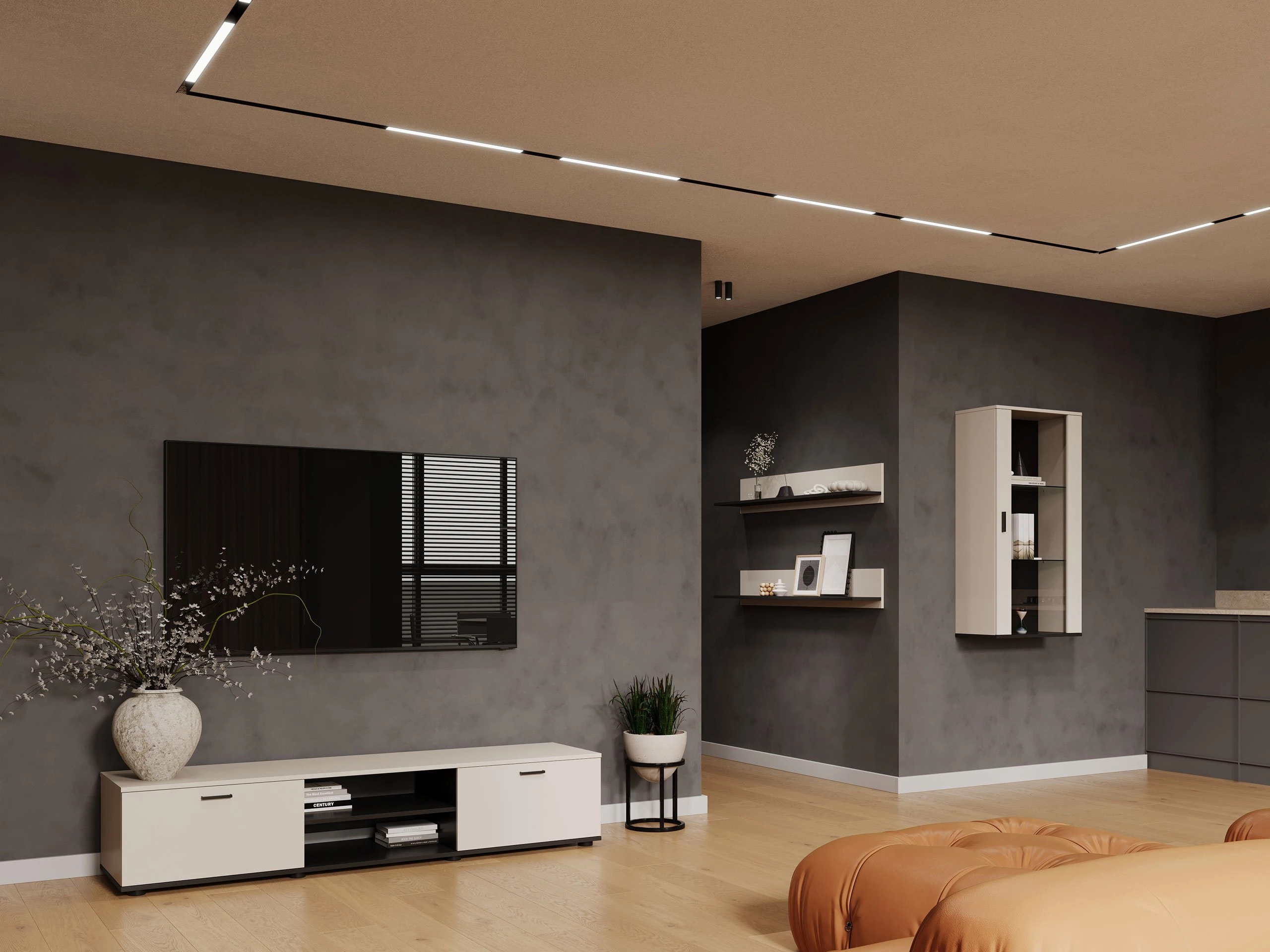 Postavljene viseće police Tornola 104 (Kašmir + Crno)