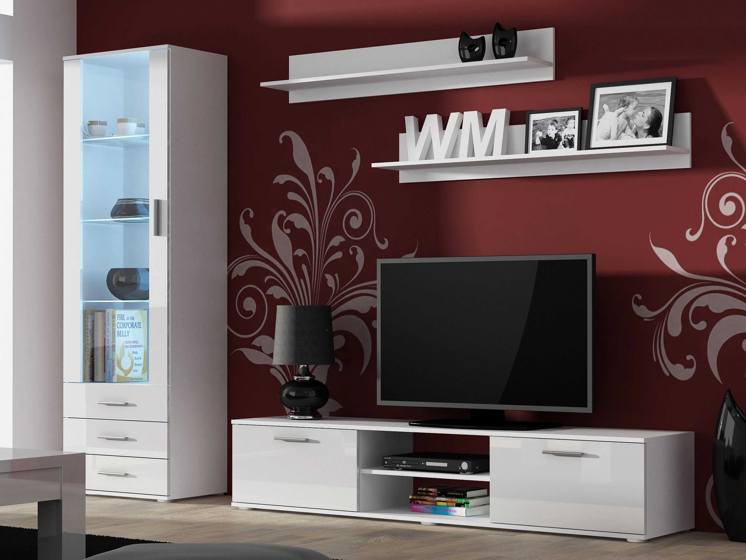 Set za dnevnu sobu Tornola 107 (Belo + Sjajno belo)