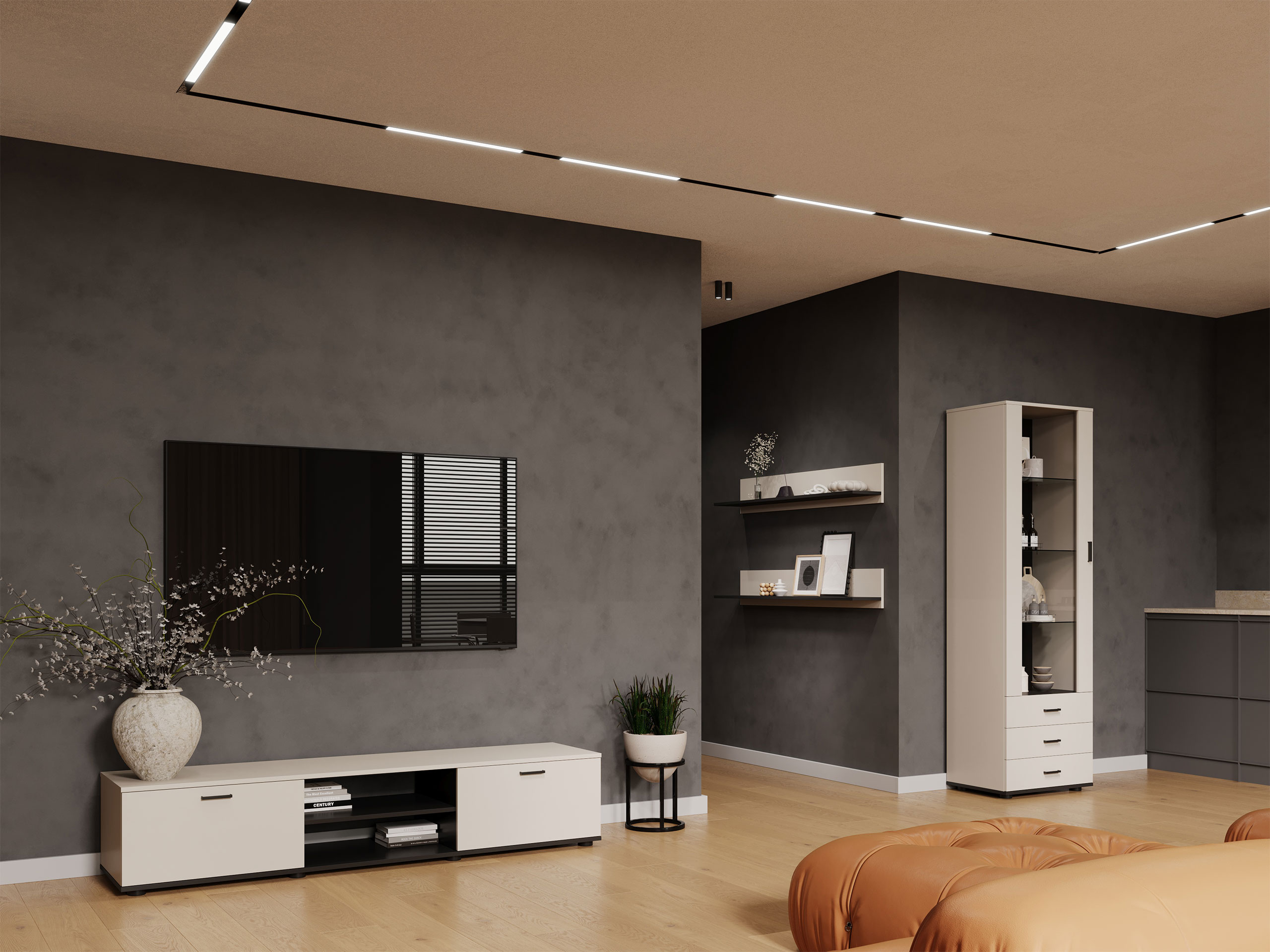 Set za dnevnu sobu Tornola 107 (Kašmir + Crno)