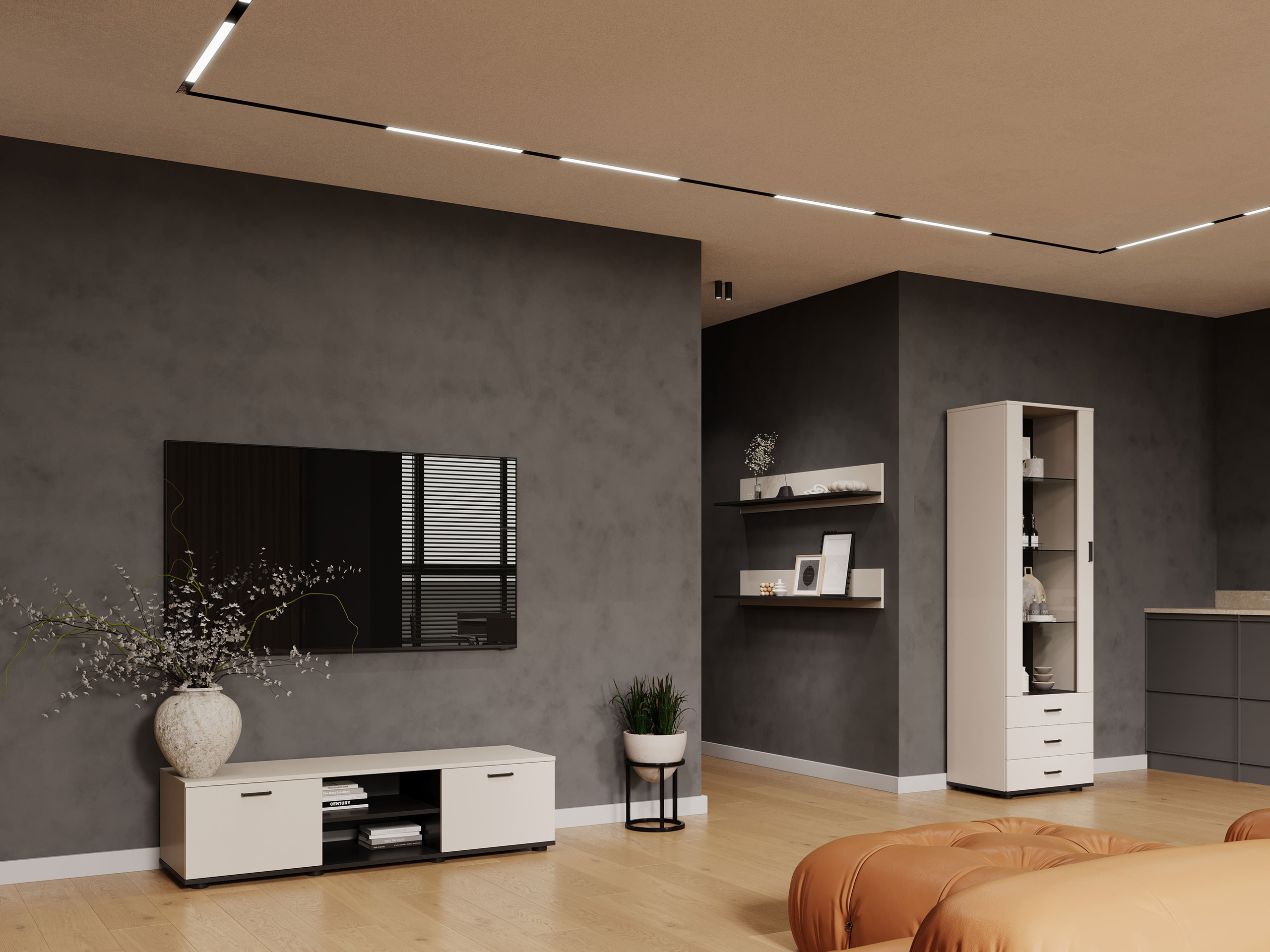 Set za dnevnu sobu Tornola 110 (Kašmir + Crno)