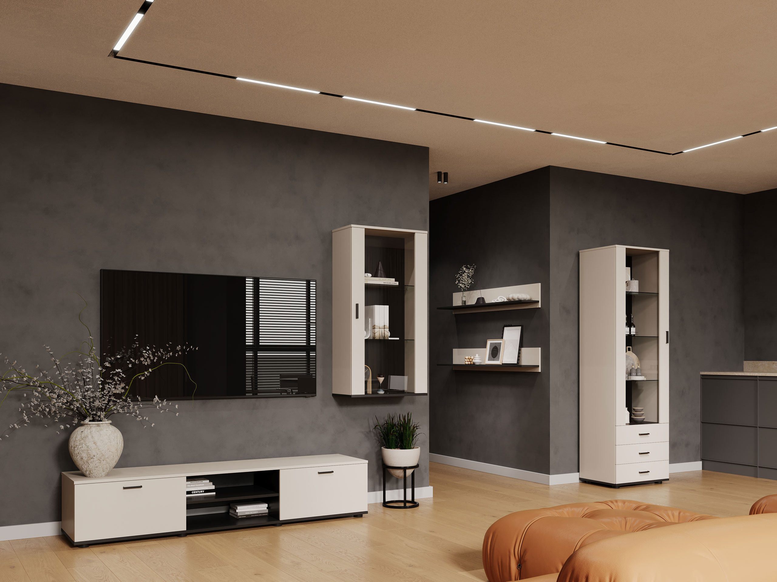 Set za dnevnu sobu Tornola 114 (Kašmir + Crno)