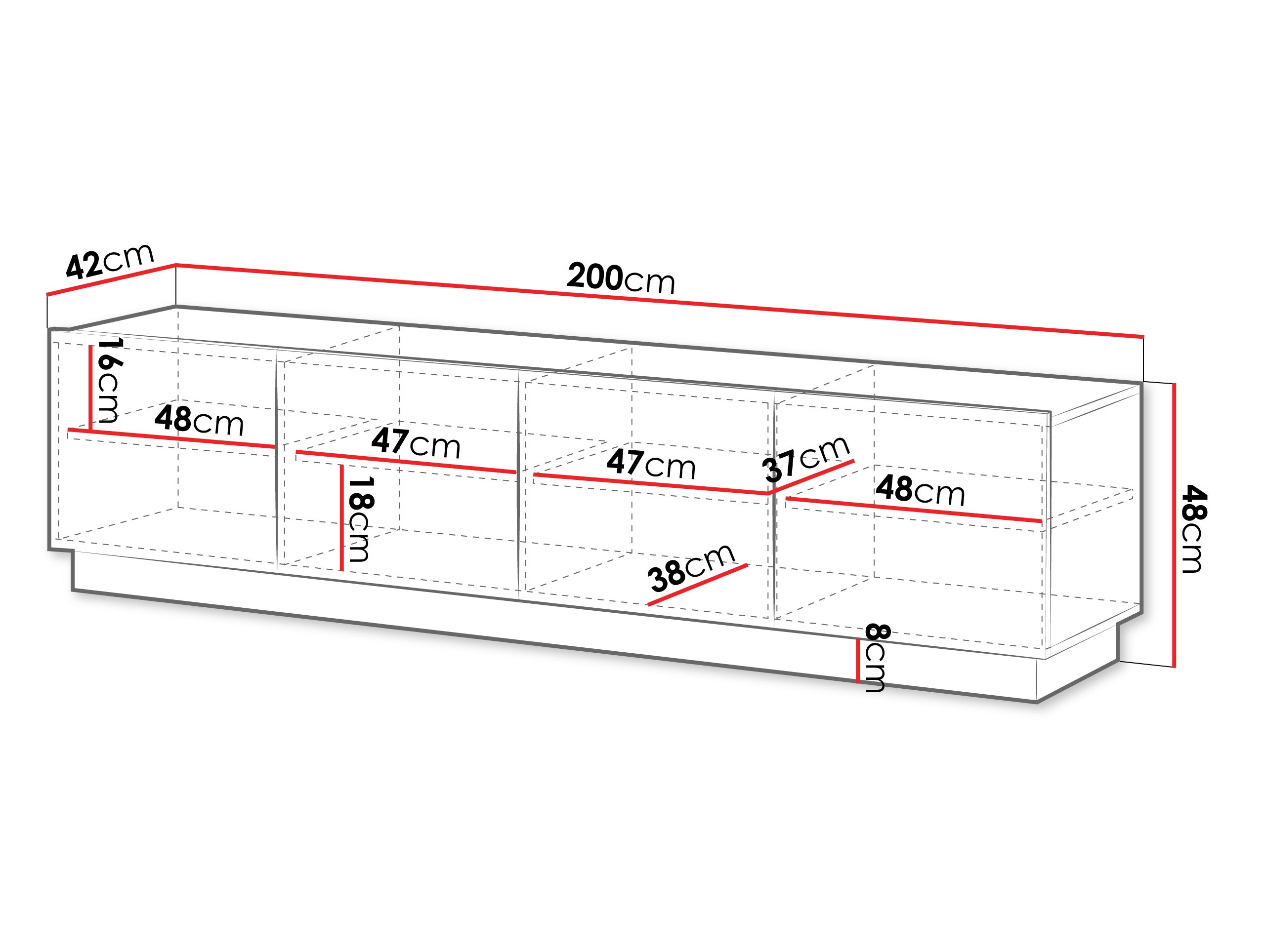 TV komoda Lingua I (Belo)