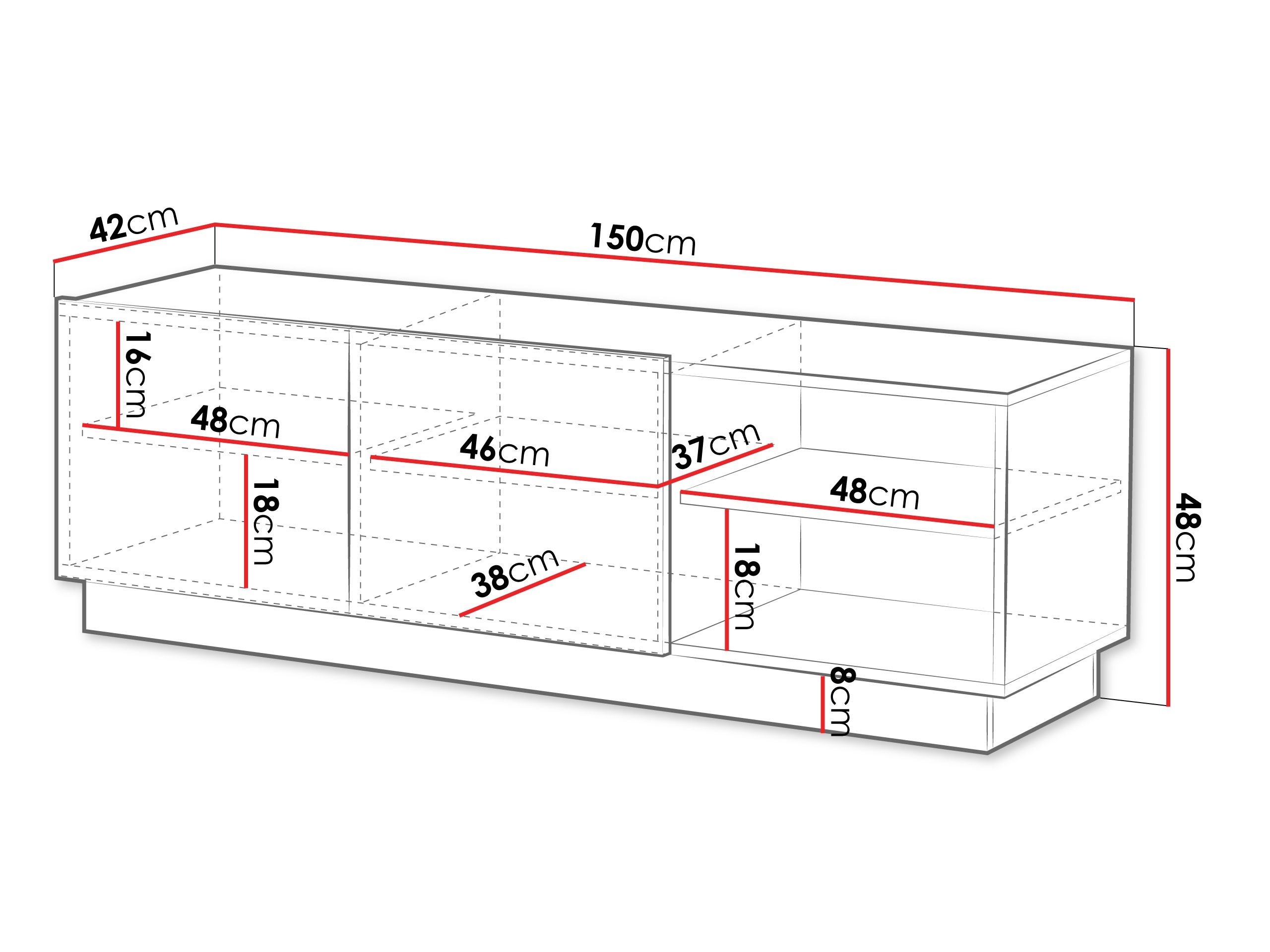 TV komoda Lusonu 103 (Belo)