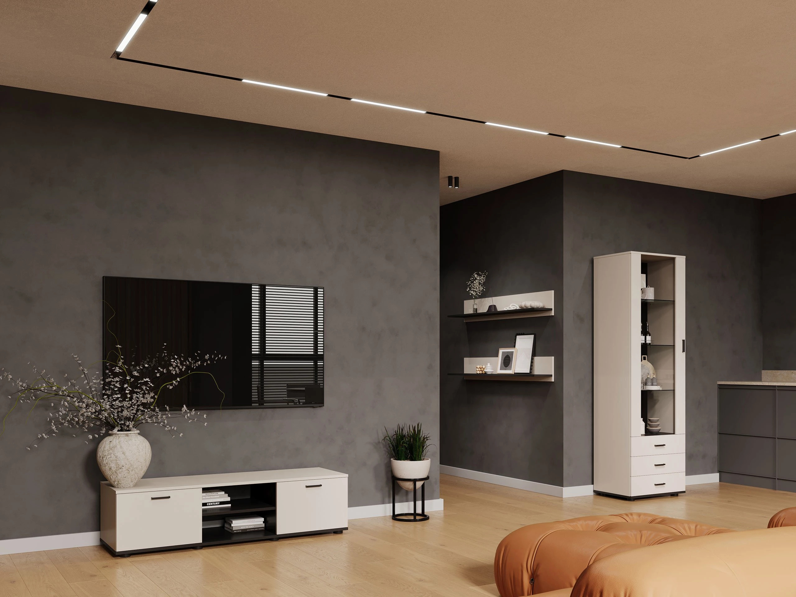 TV komoda Tornola 100 (Kašmir + Crno)