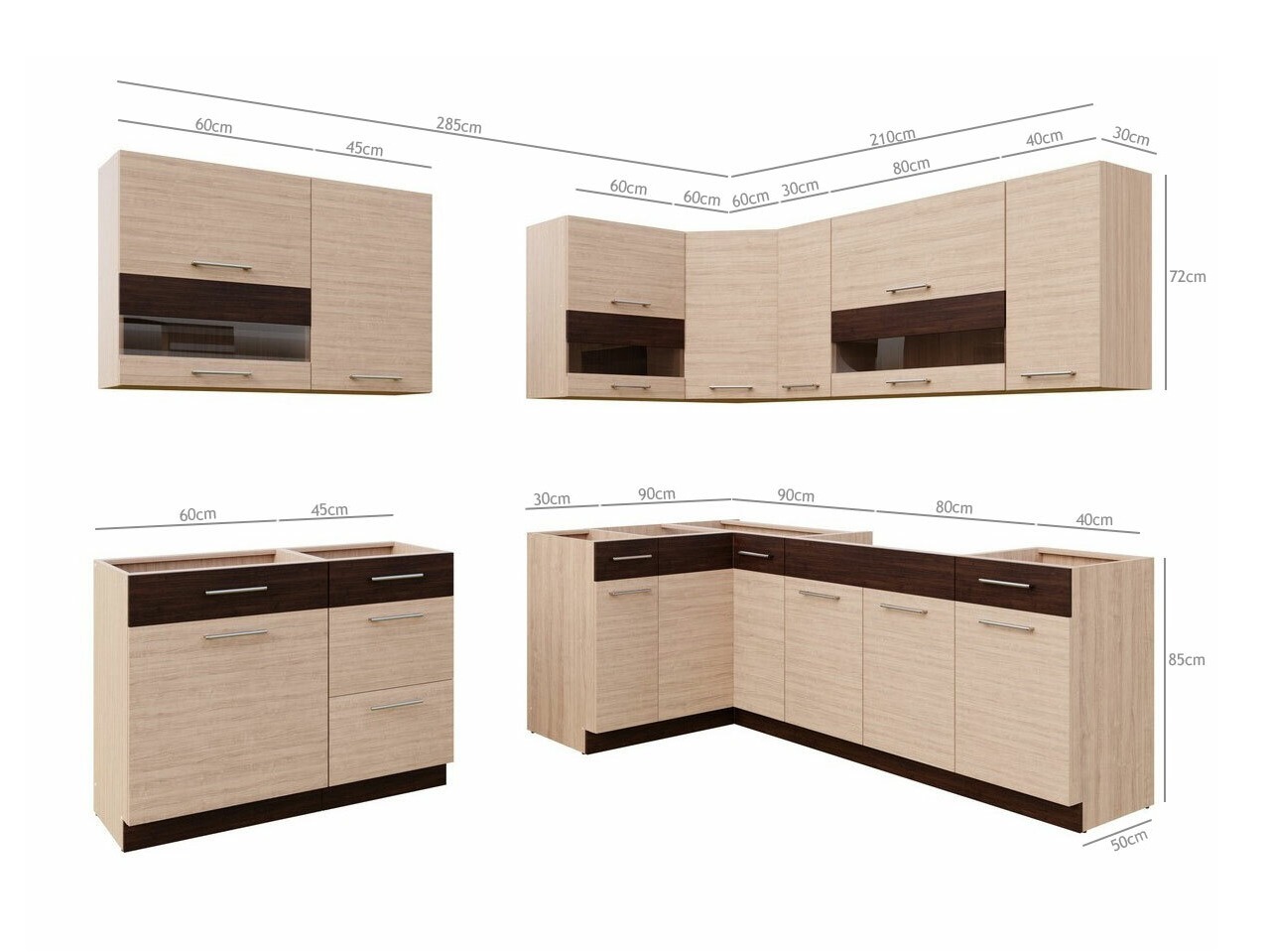 Modularni kuhinjski set Mode Light 130