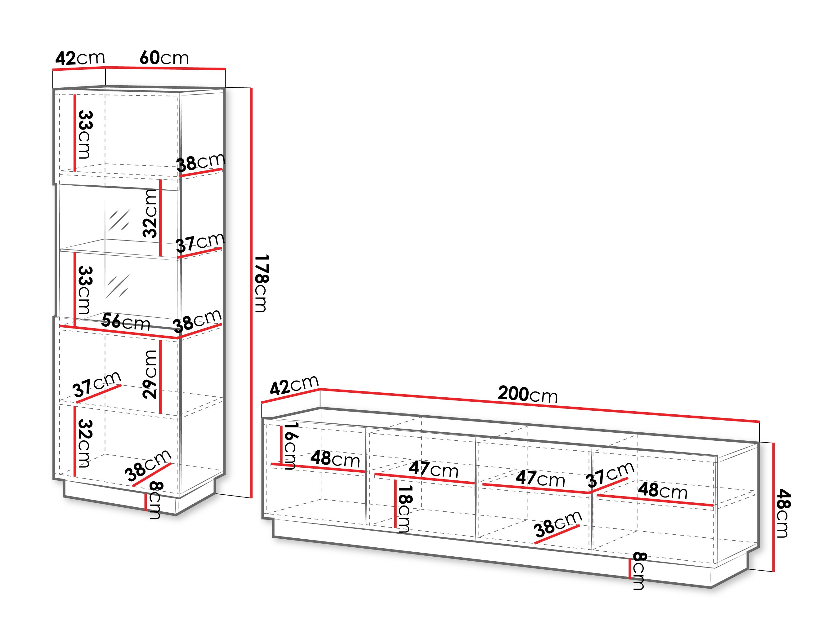 Set za dnevnu sobu Lusonu 107 (Crno)
