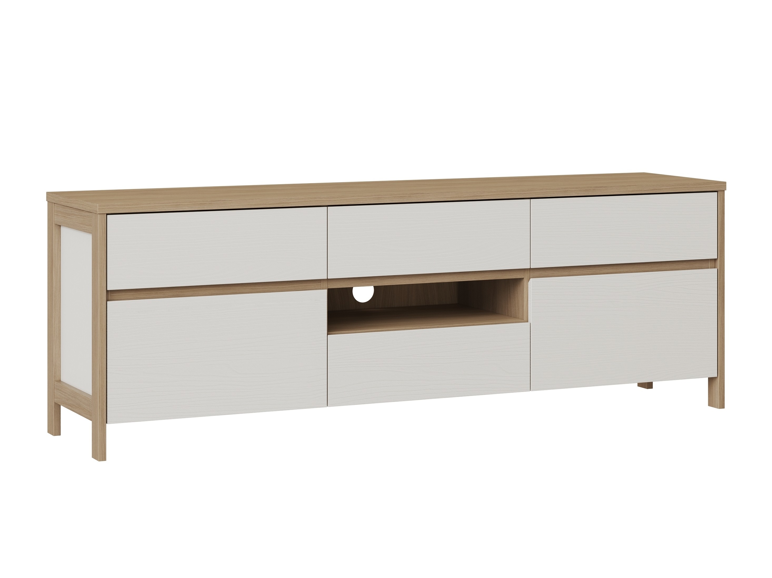 TV komoda Fermaru 102 (Belo + Hrast)