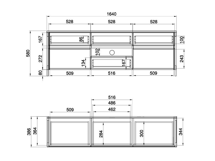 TV komoda Fermaru 102 (Belo + Hrast)