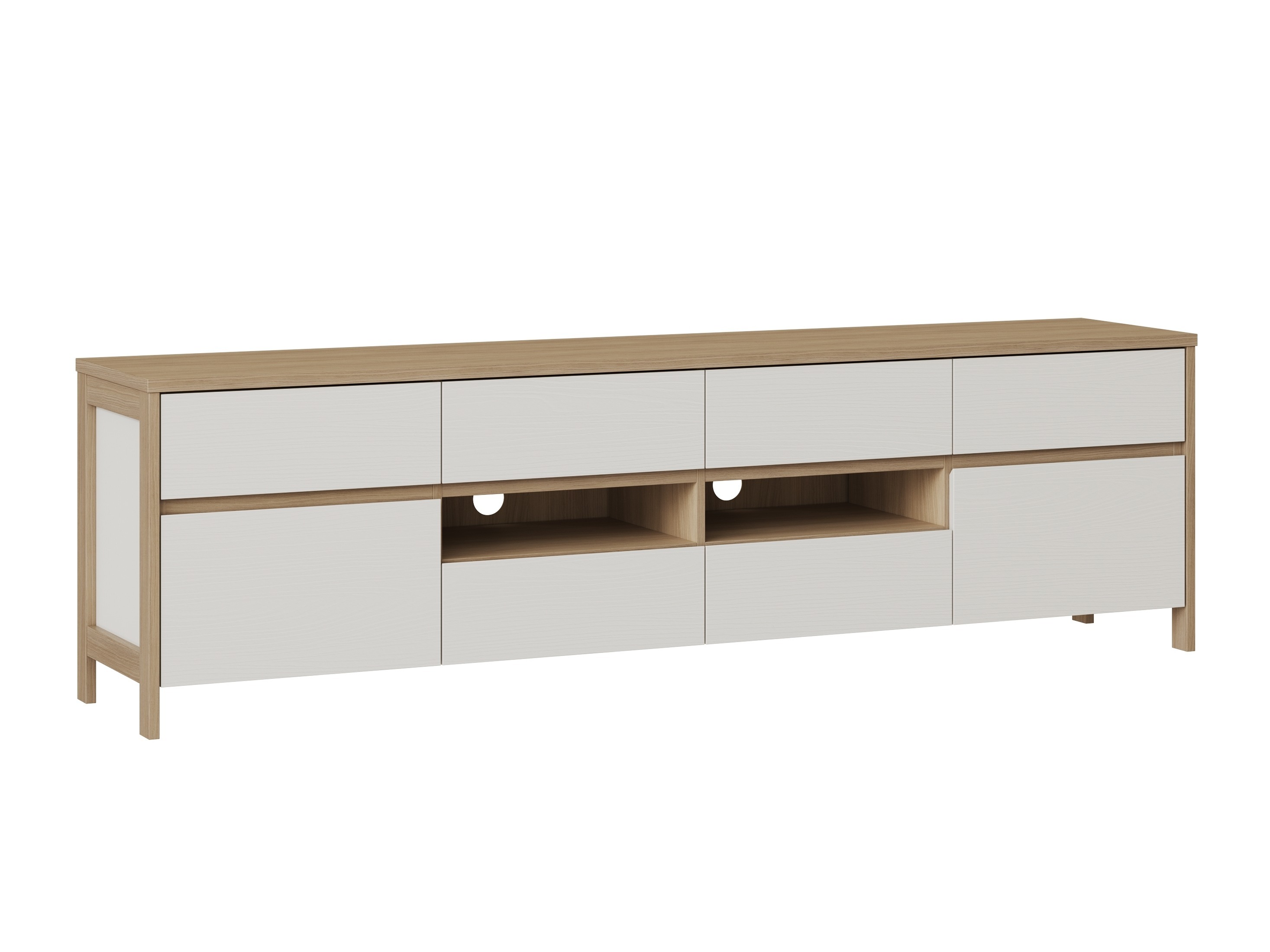 TV komoda Fermaru 103 (Belo + Hrast)