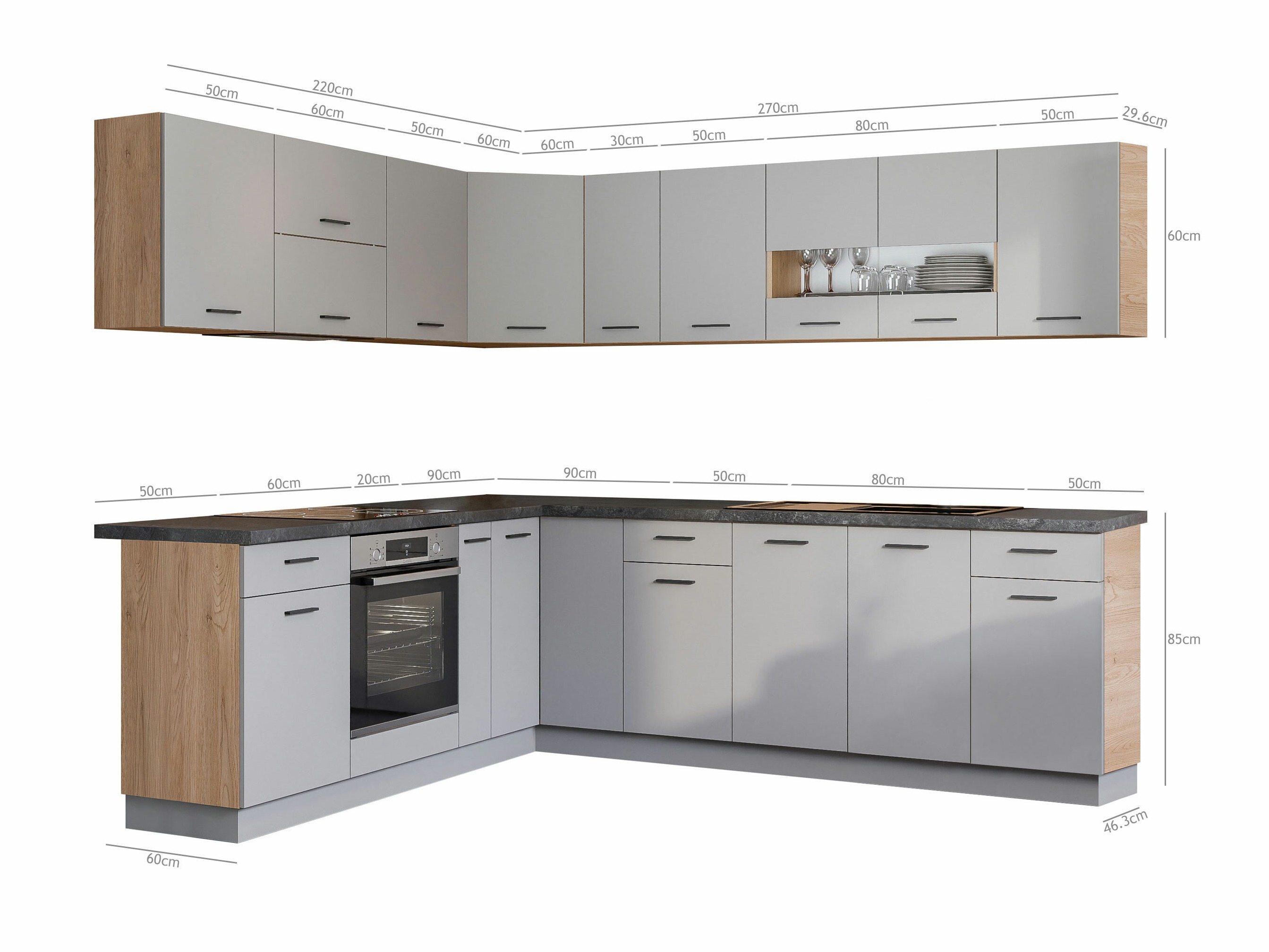 Modularni kuhinjski set Ati Grey 131