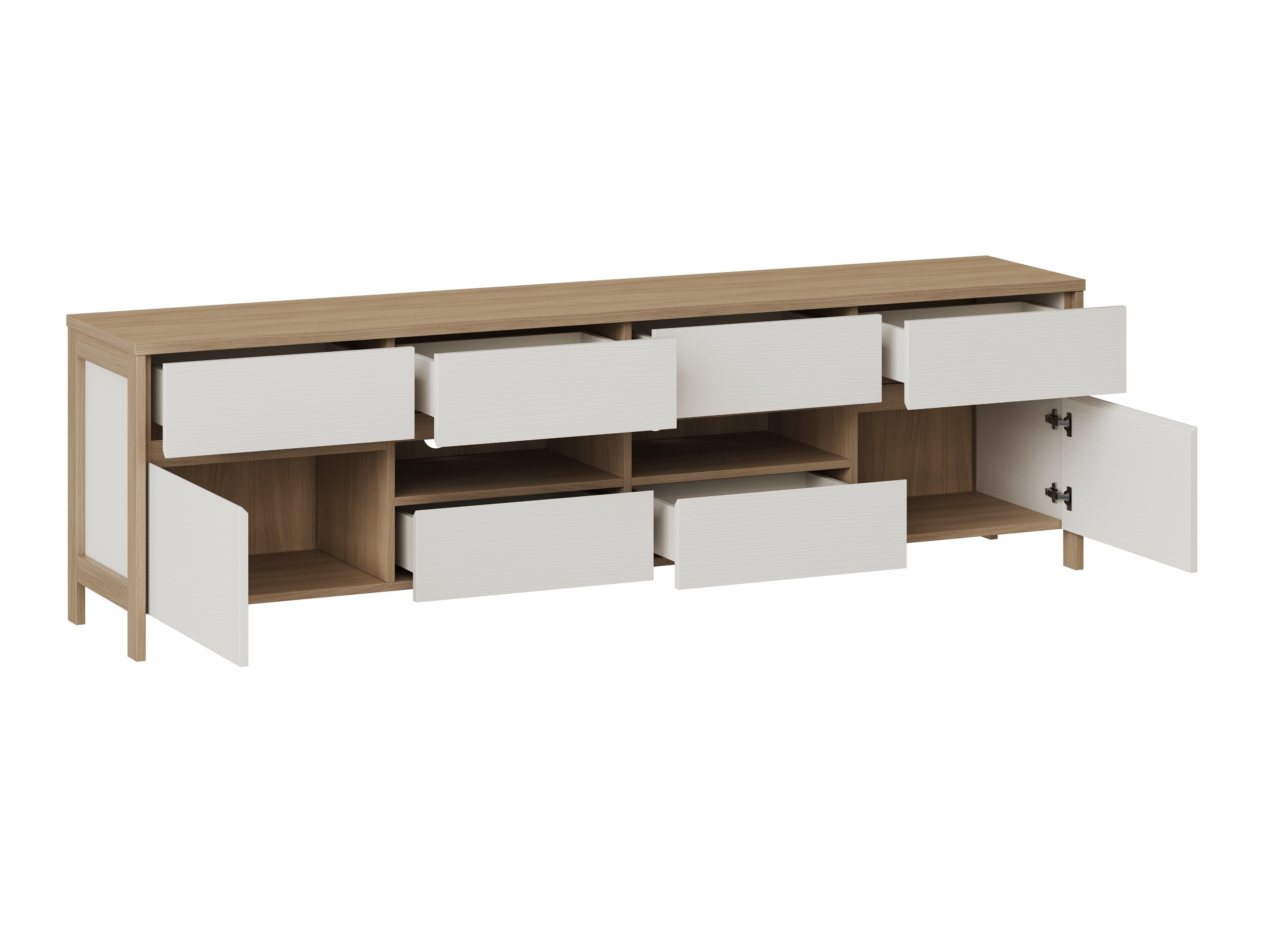 Set za dnevnu sobu Fermaru 111 (Belo + Hrast)