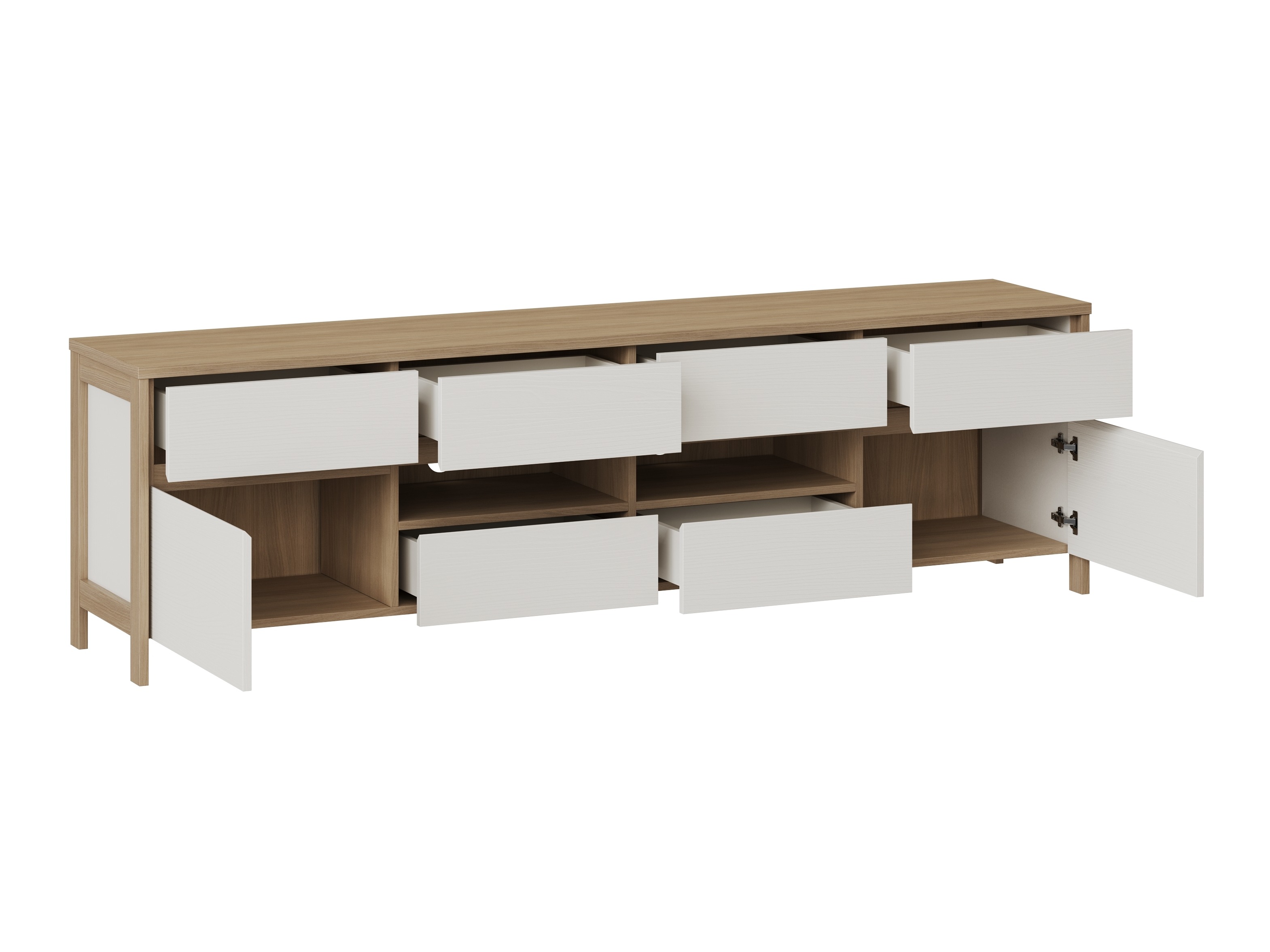 Set za dnevnu sobu Fermaru 111 (Belo + Hrast)