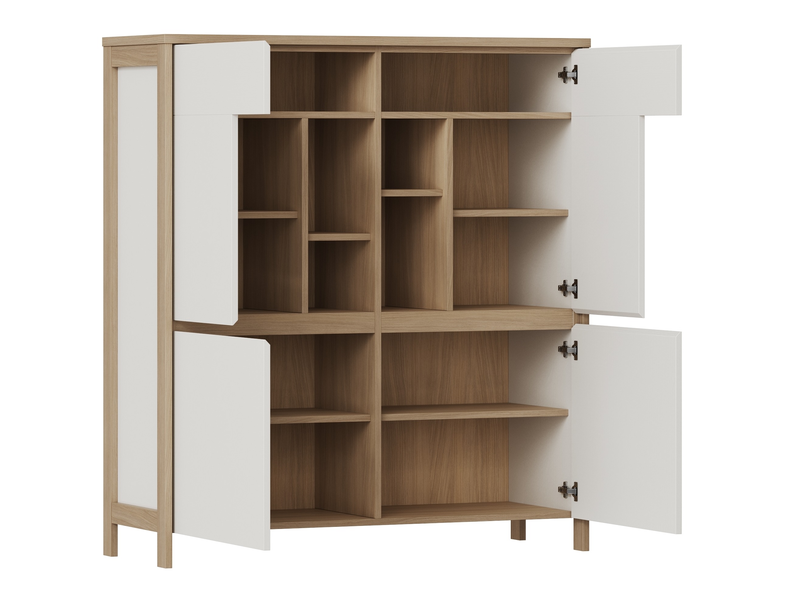Set za dnevnu sobu Fermaru 112 (Belo + Hrast)