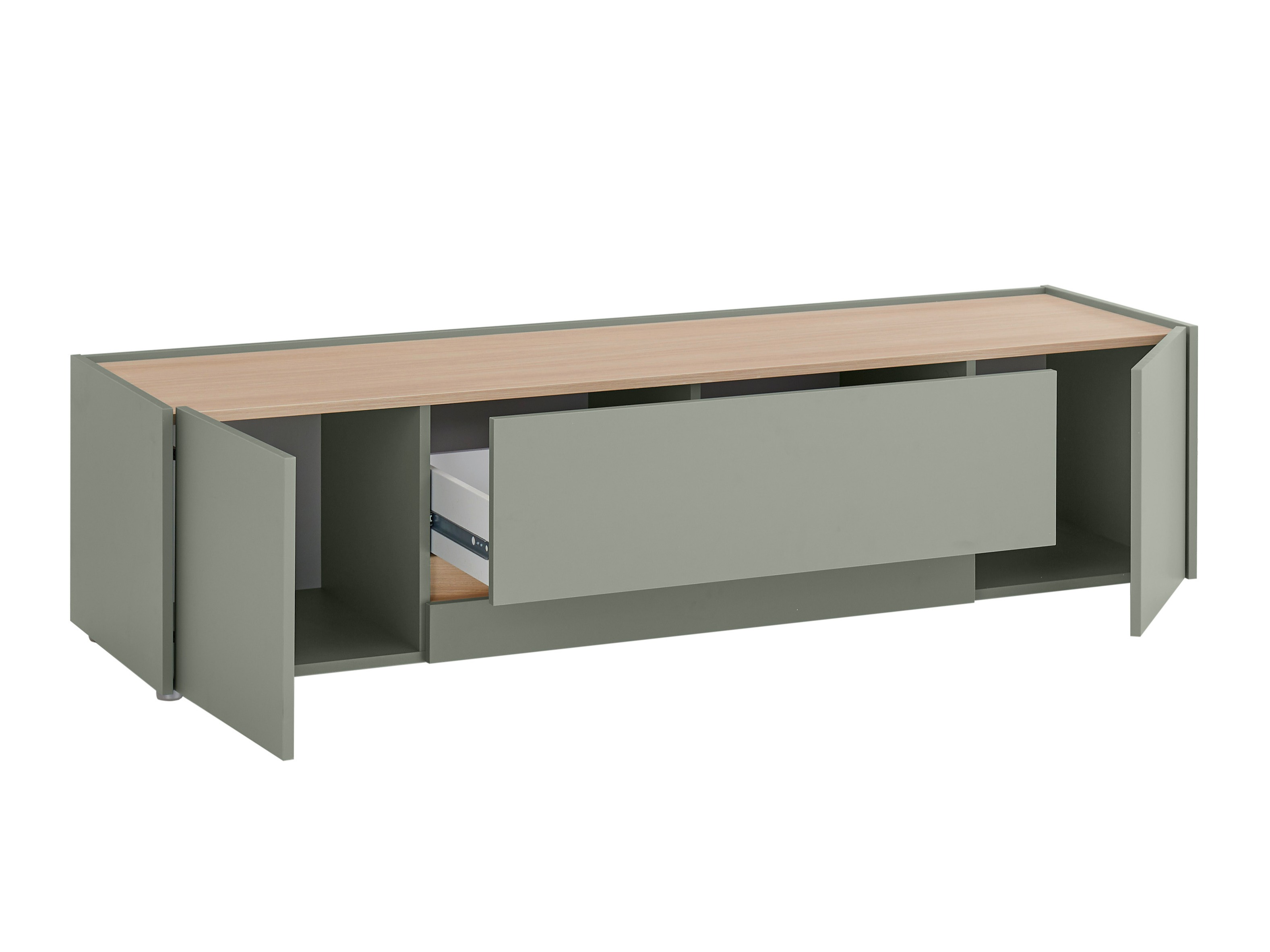 TV komoda Elbsori 115 (Zelena + Hrast)