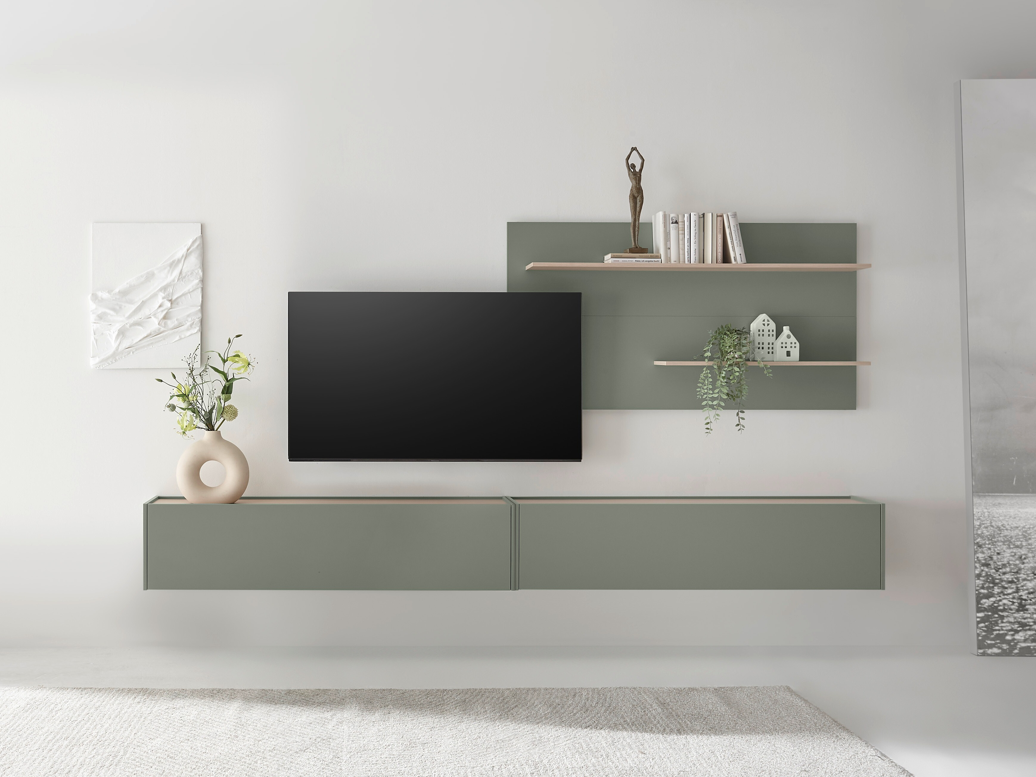 Set za dnevnu sobu Elbsori 120 (Zelena + Hrast)