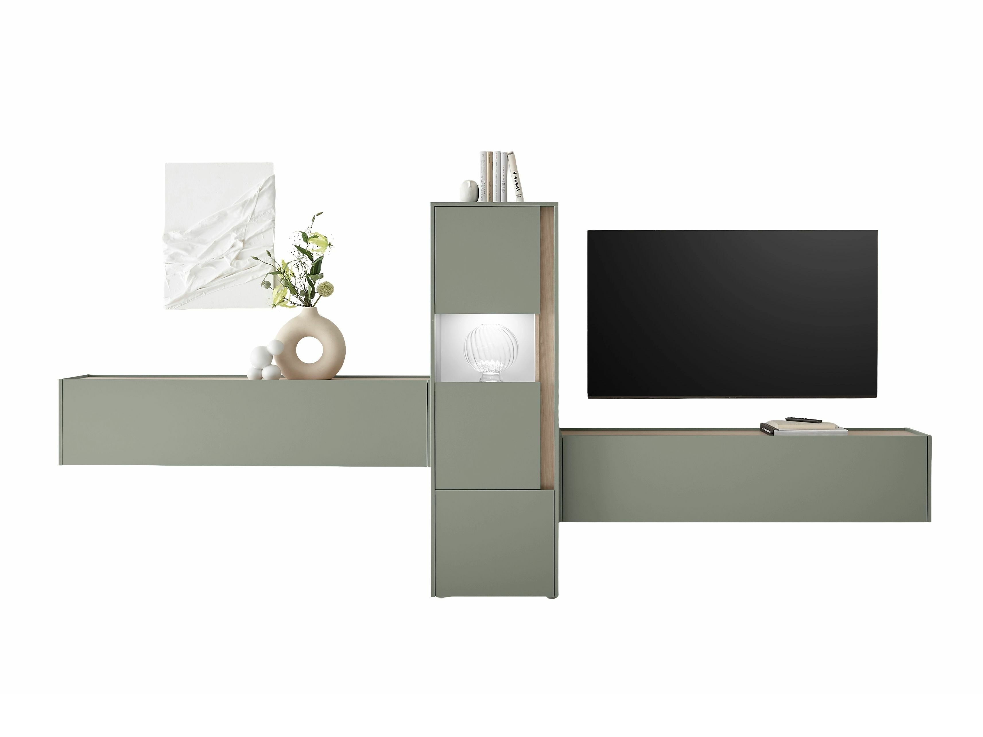 Set za dnevnu sobu Elbsori 122 (Zelena + Hrast)