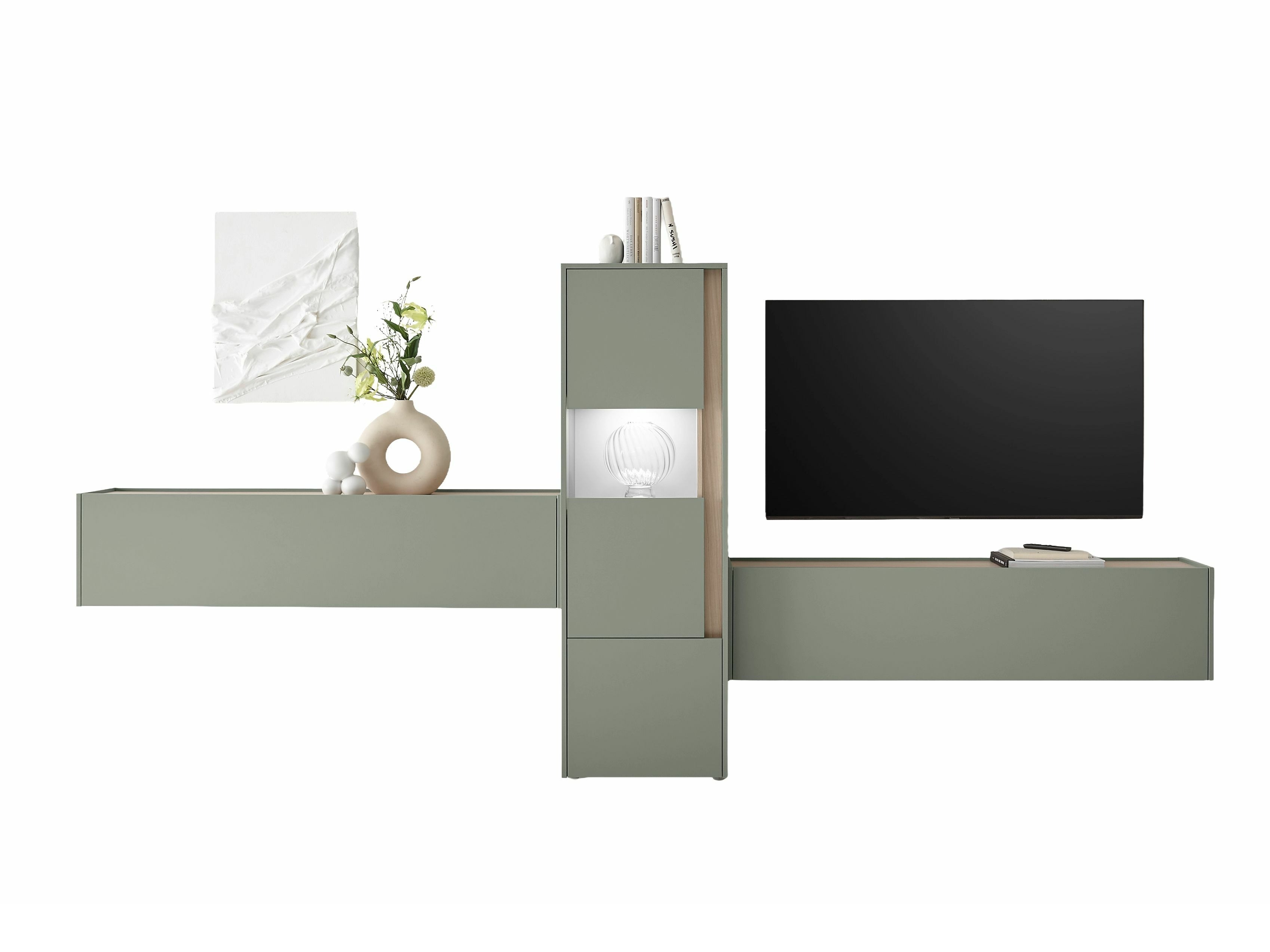 Set za dnevnu sobu Elbsori 122 (Zelena + Hrast)