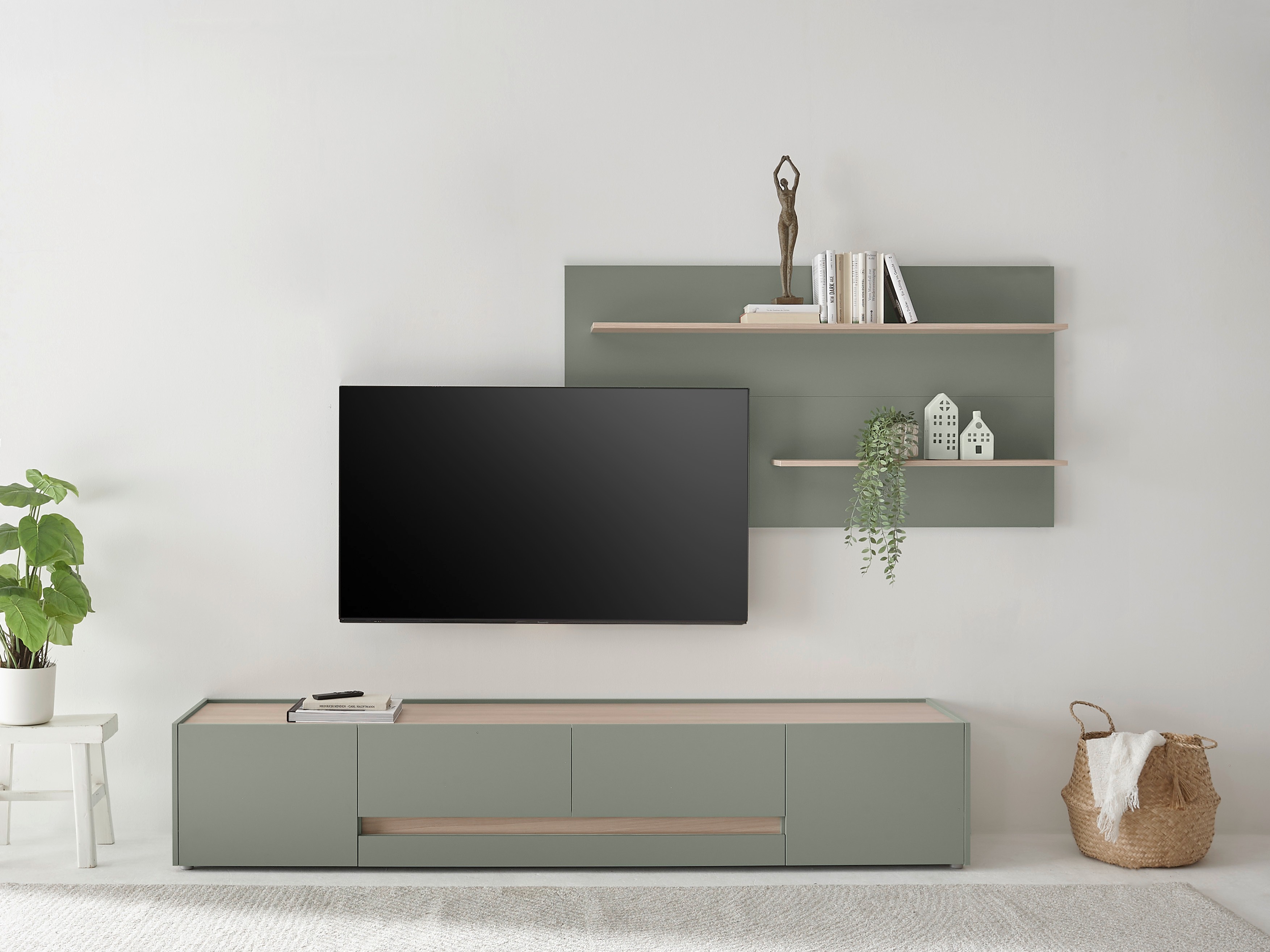 Set za dnevnu sobu Elbsori 124 (Zelena + Hrast)