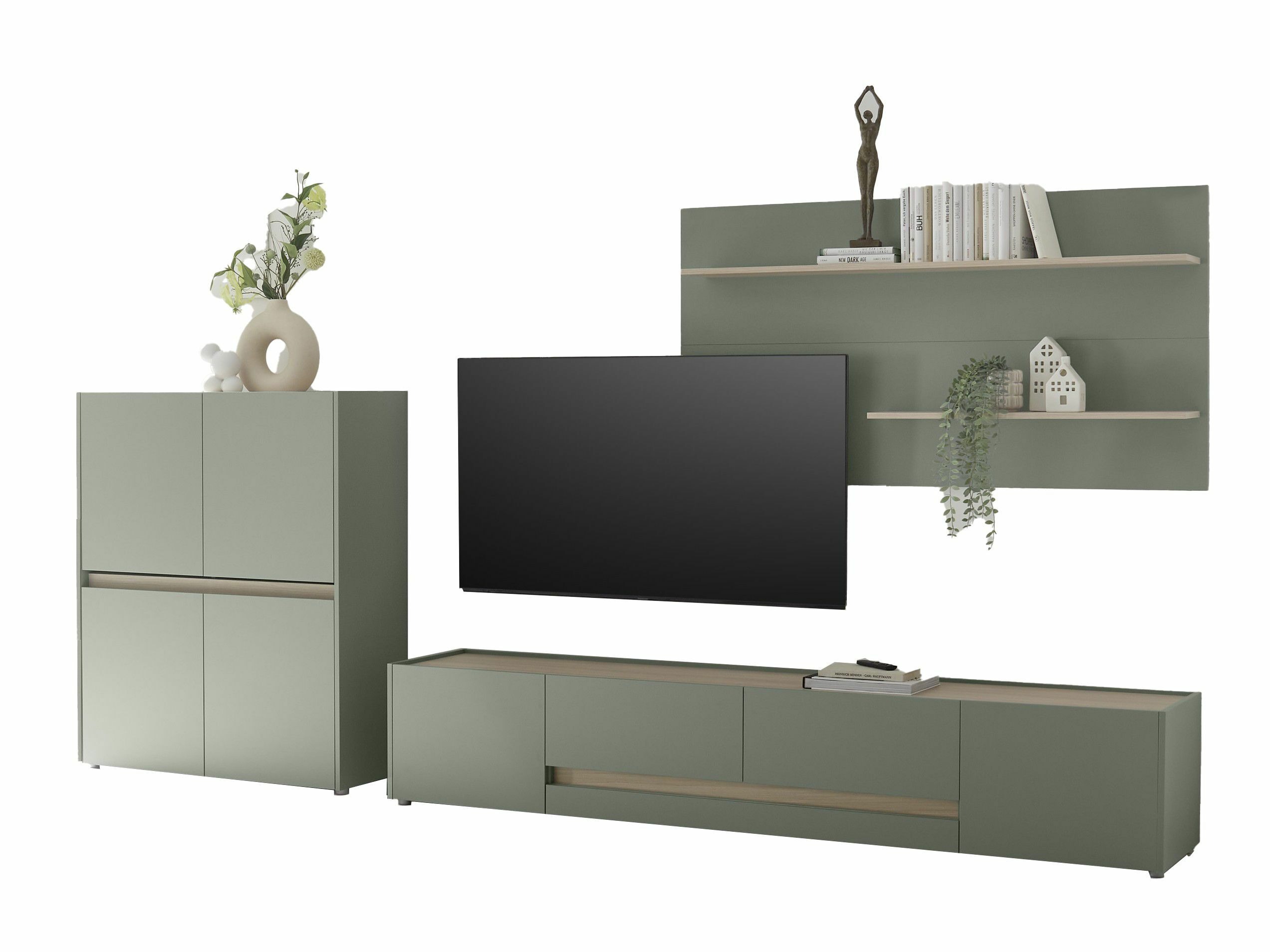 Set za dnevnu sobu Elbsori 127 (Zelena + Hrast)