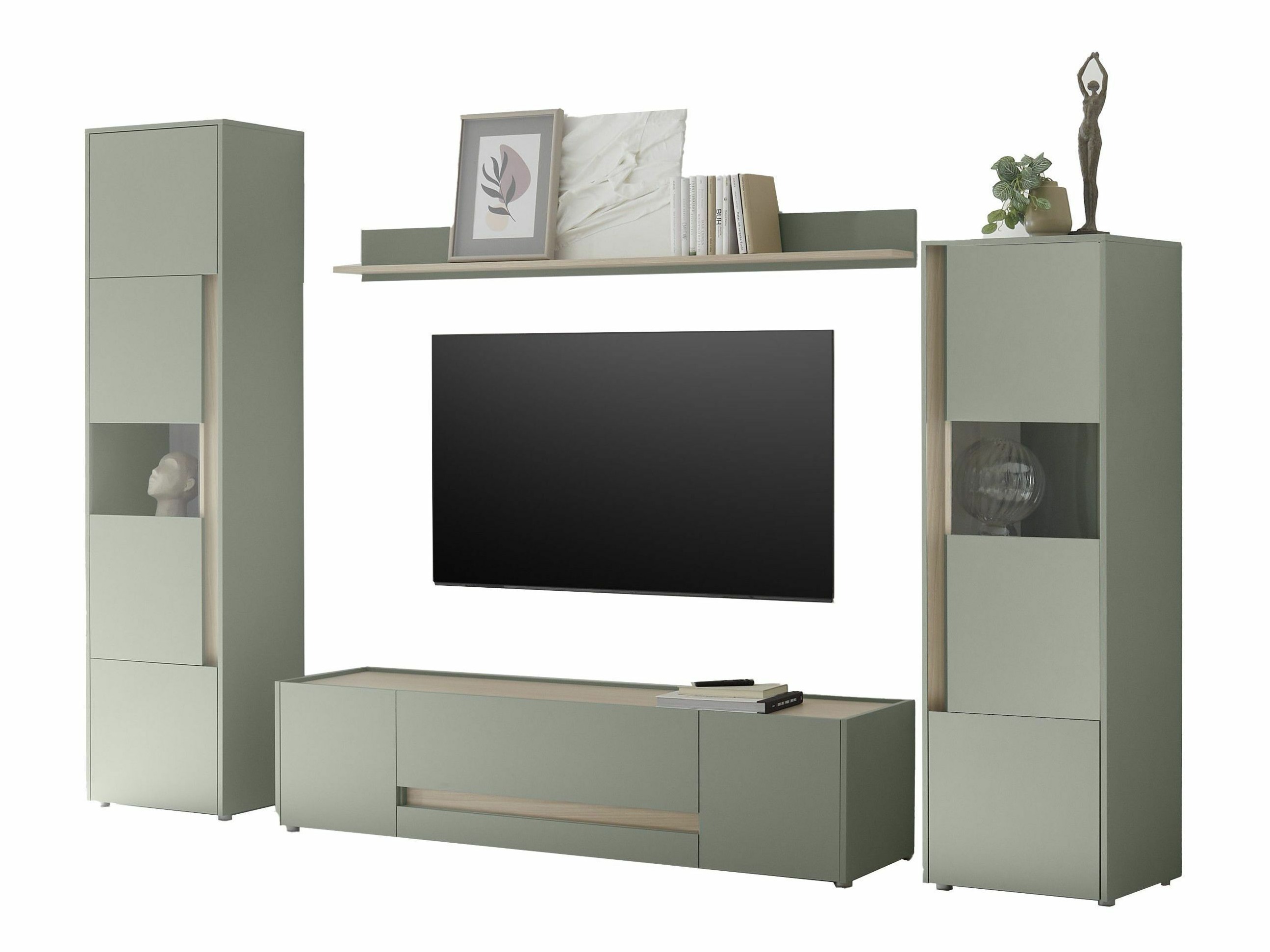 Set za dnevnu sobu Elbsori 130 (Zelena + Hrast)