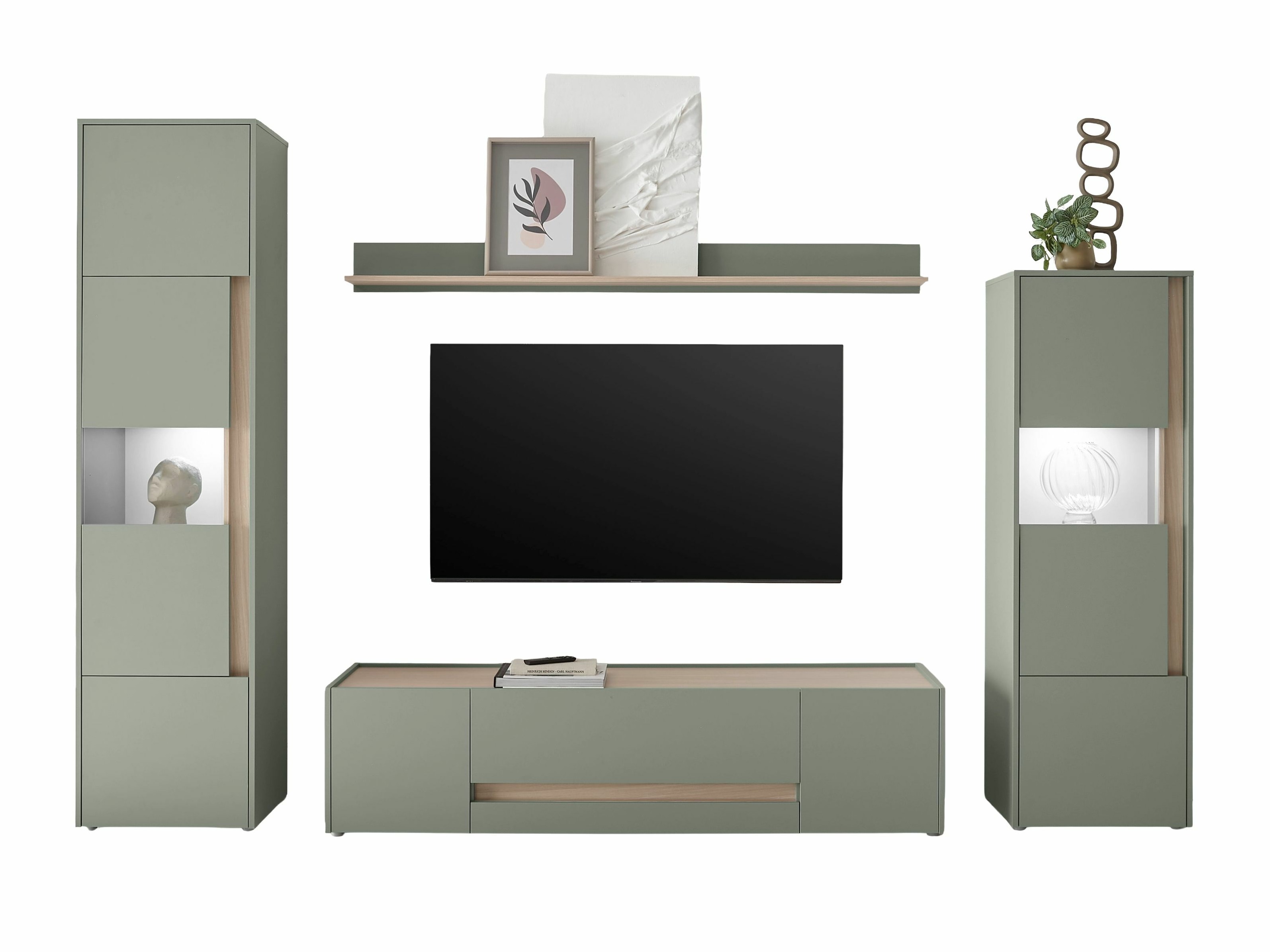 Set za dnevnu sobu Elbsori 130 (Zelena + Hrast)
