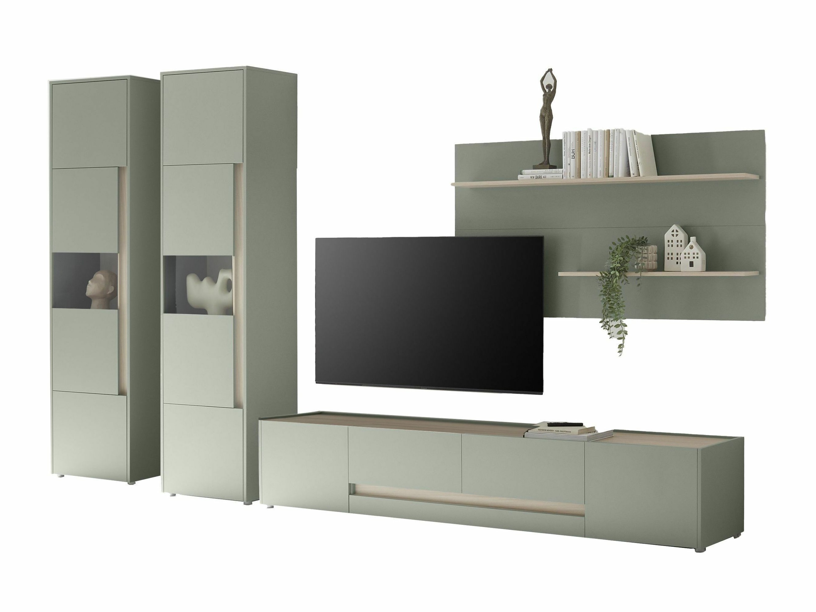 Set za dnevnu sobu Elbsori 132 (Zelena + Hrast)