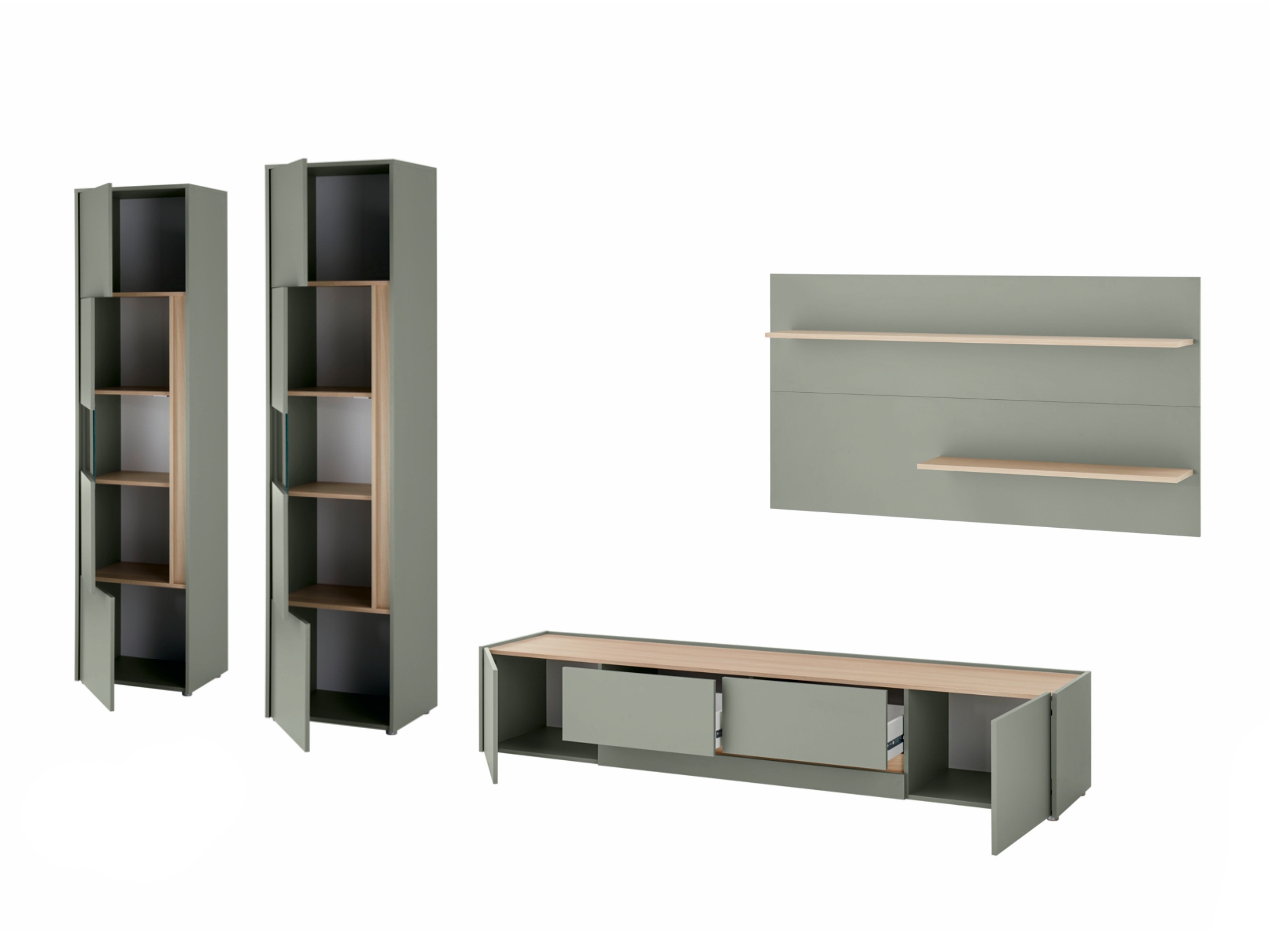 Set za dnevnu sobu Elbsori 132 (Zelena + Hrast)
