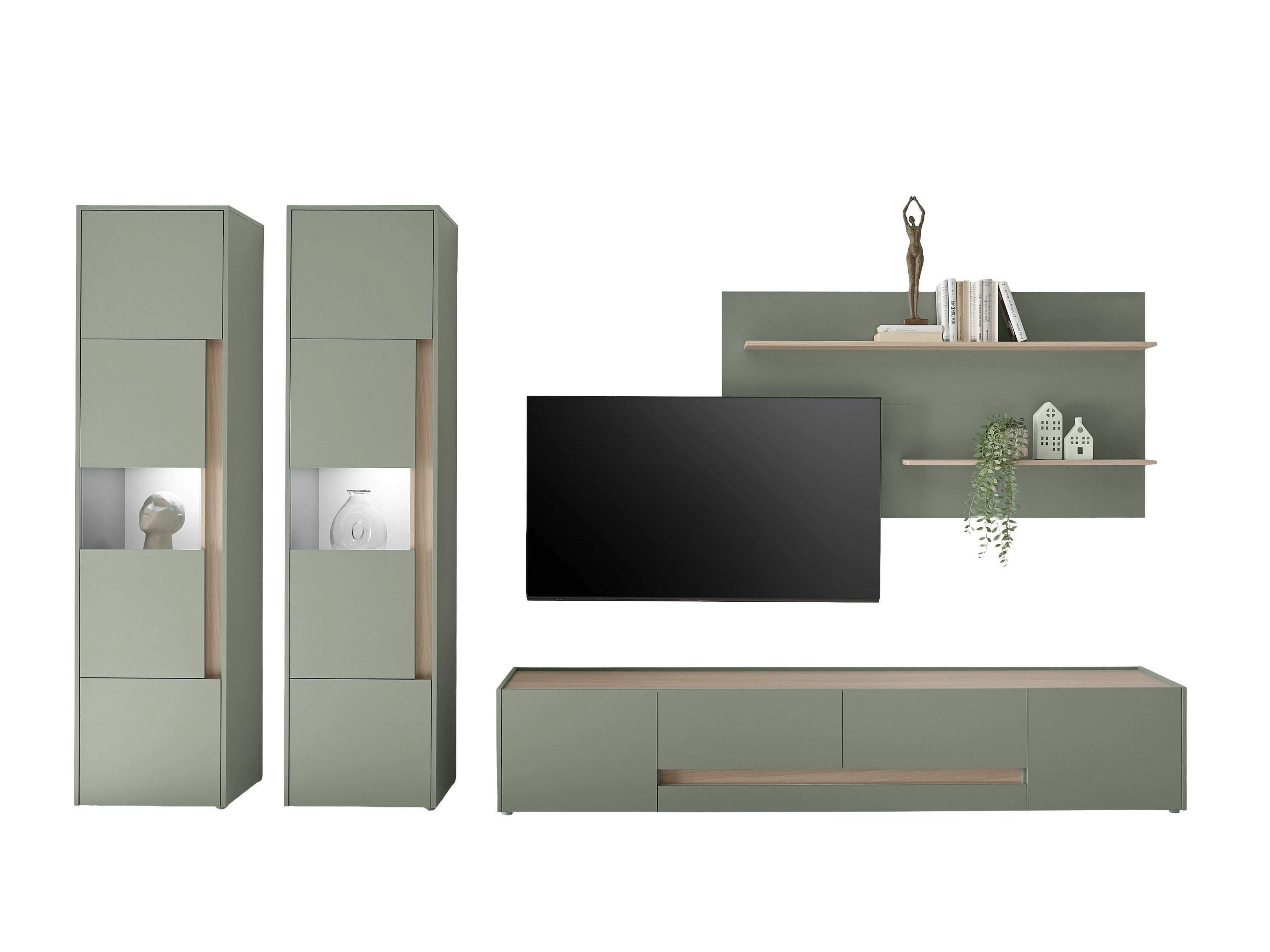 Set za dnevnu sobu Elbsori 132 (Zelena + Hrast)