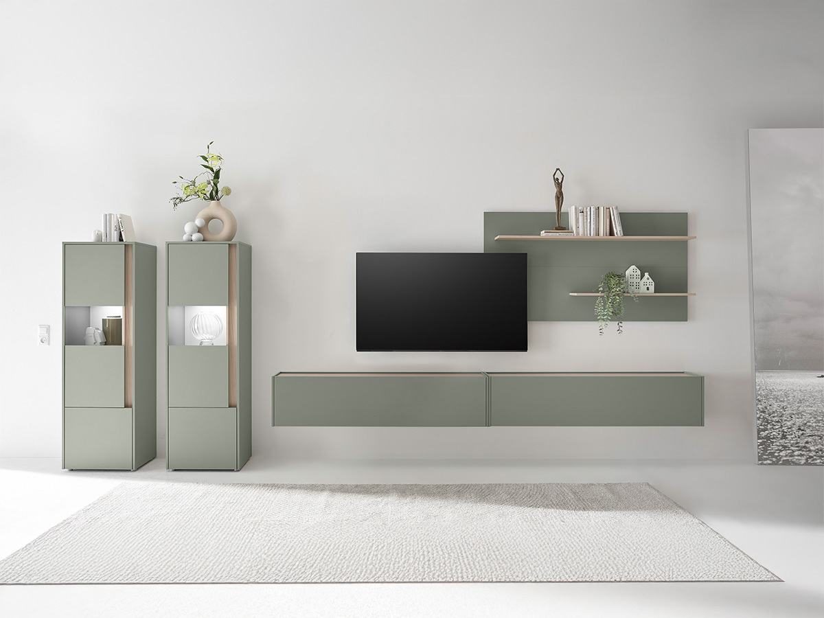 Set za dnevnu sobu Elbsori 135 (Zelena + Hrast)