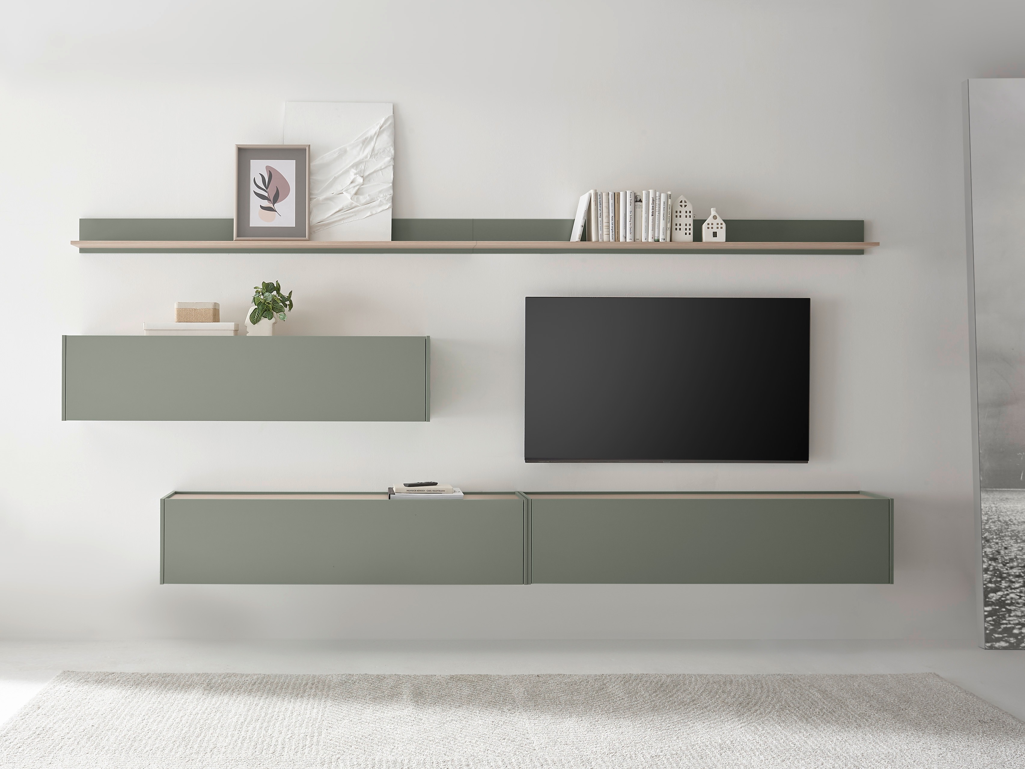 Set za dnevnu sobu Elbsori 142 (Zelena + Hrast)