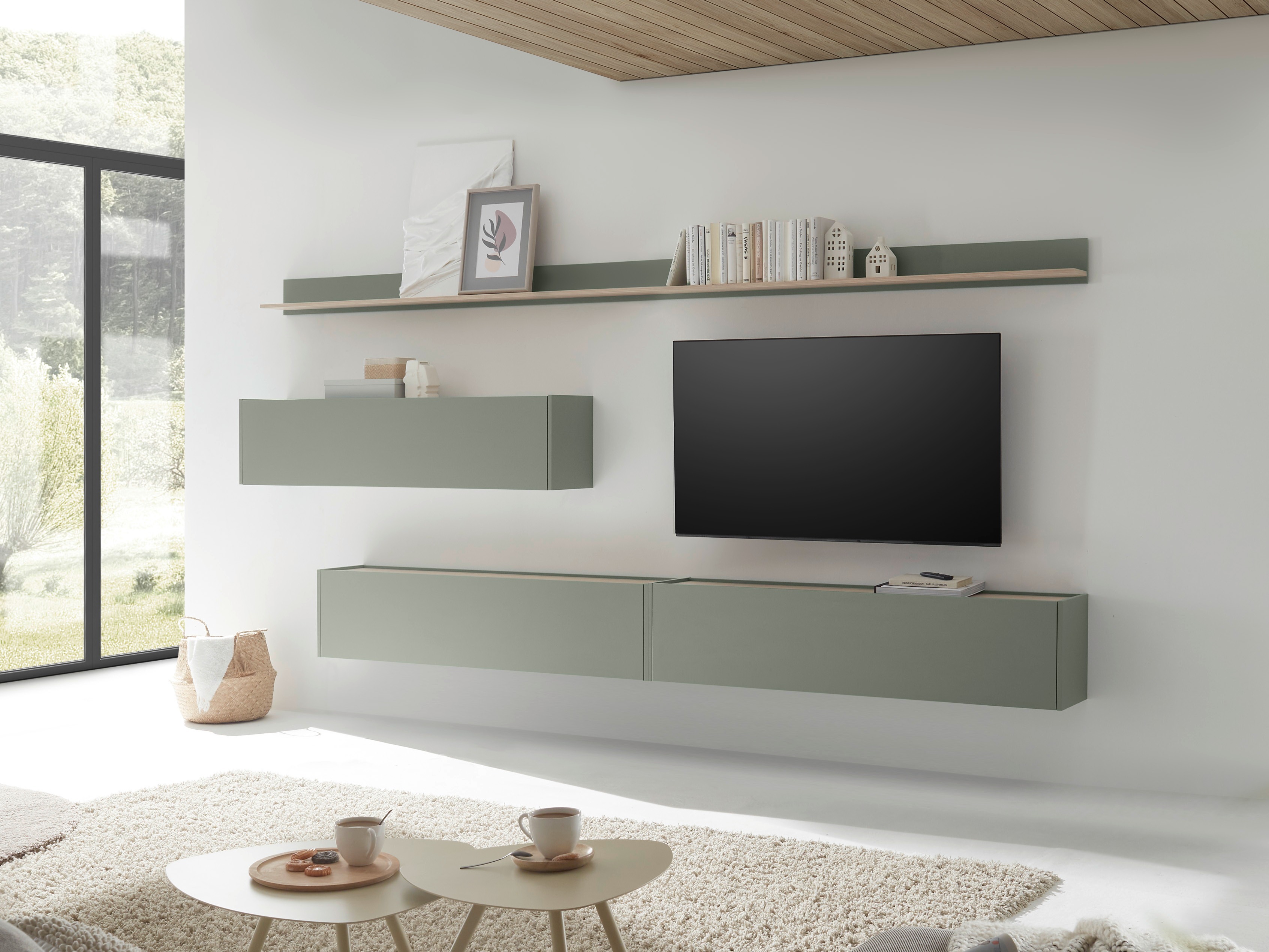 Set za dnevnu sobu Elbsori 142 (Zelena + Hrast)